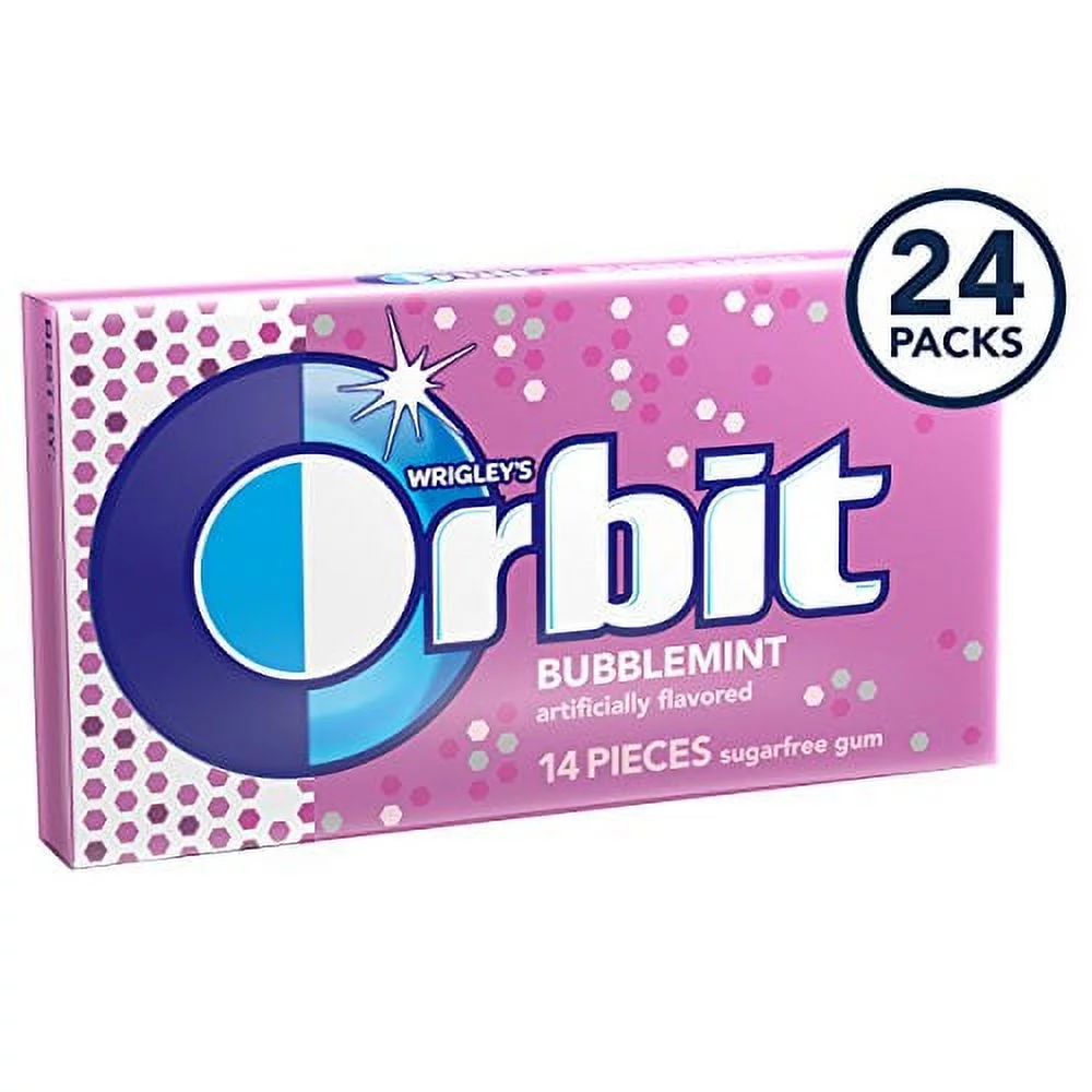 Orbit Bubblemint Sugarfree Gum, 14 Piece (24 Pack)