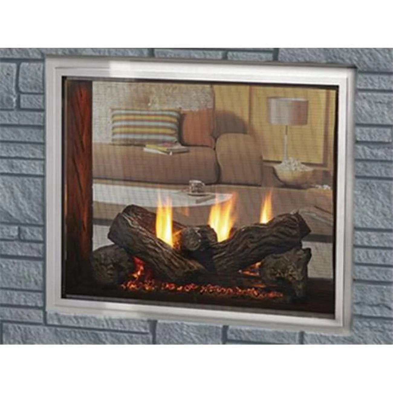 Fortress See-Through Gas Fireplace with IntelliFire Touch Ignition System