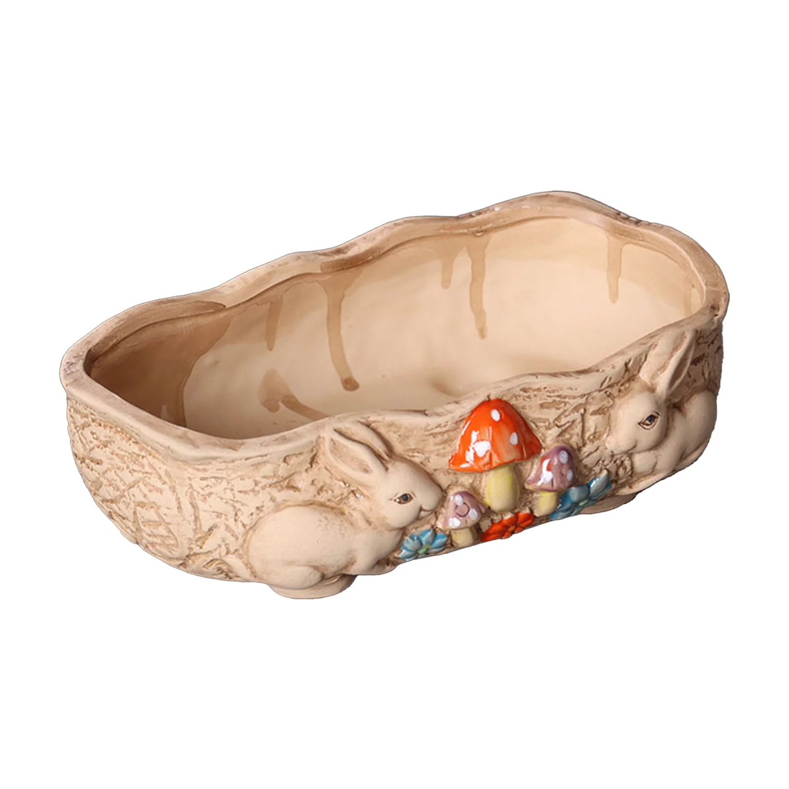 Meaty Flower Pot Ceramic Big Flower Pot Simple Large Caliber Thick Pottery Meaty Plate Rabbit Flower Pot New Styles