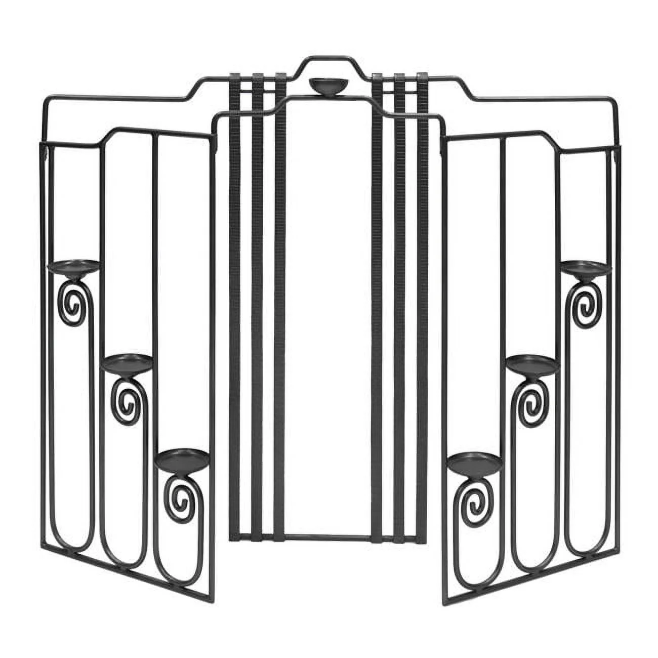 Waterfall Summer Fireplace Screen, Black