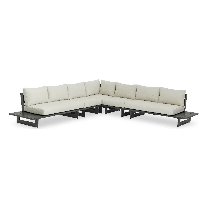 Meridian Furniture Maldives Cream Water Resisting Outdoor Modular Sectional