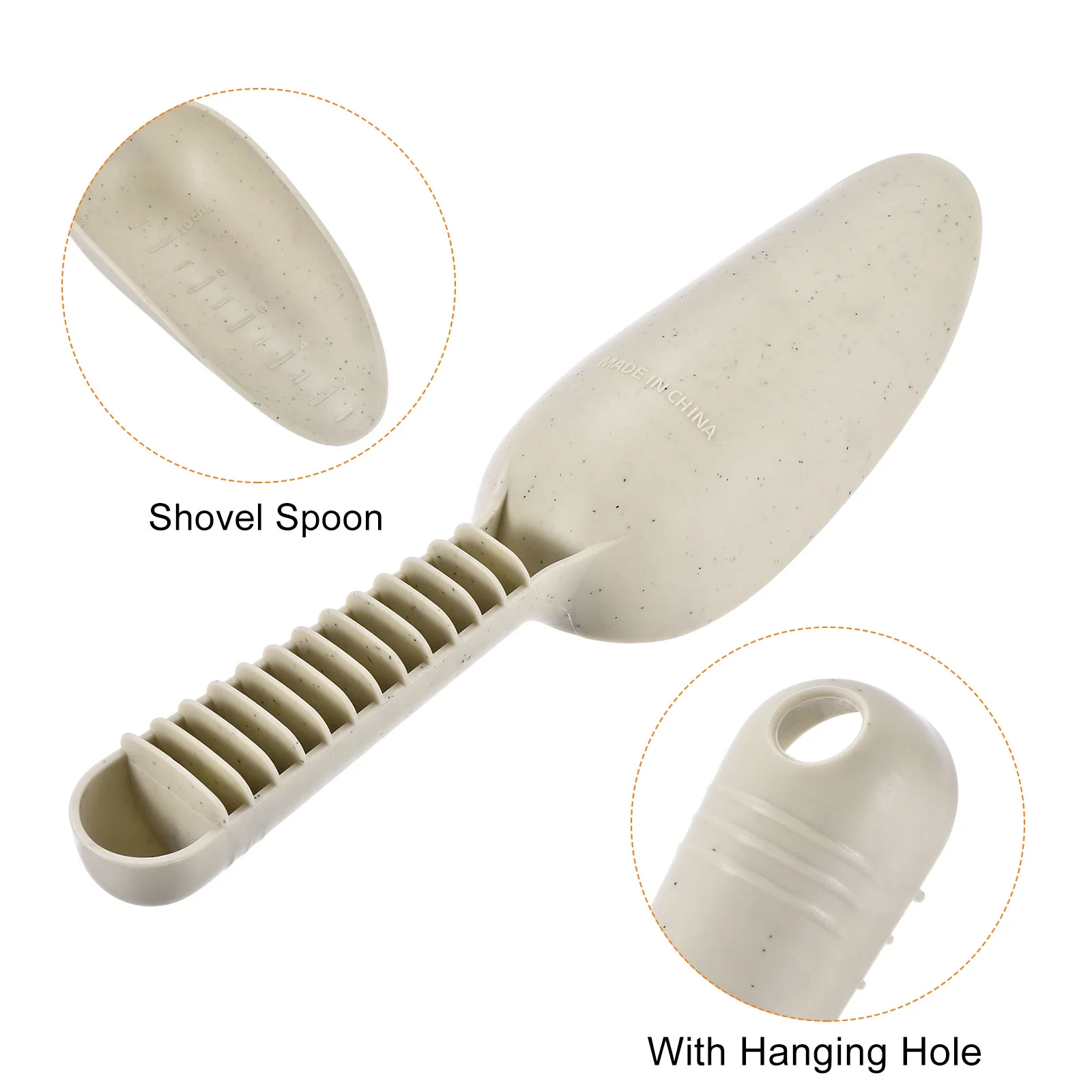 Uxcell 10'' Gardening Shovel Spoons Soil Scoops Transplanting Tools, Marble 2 Pack