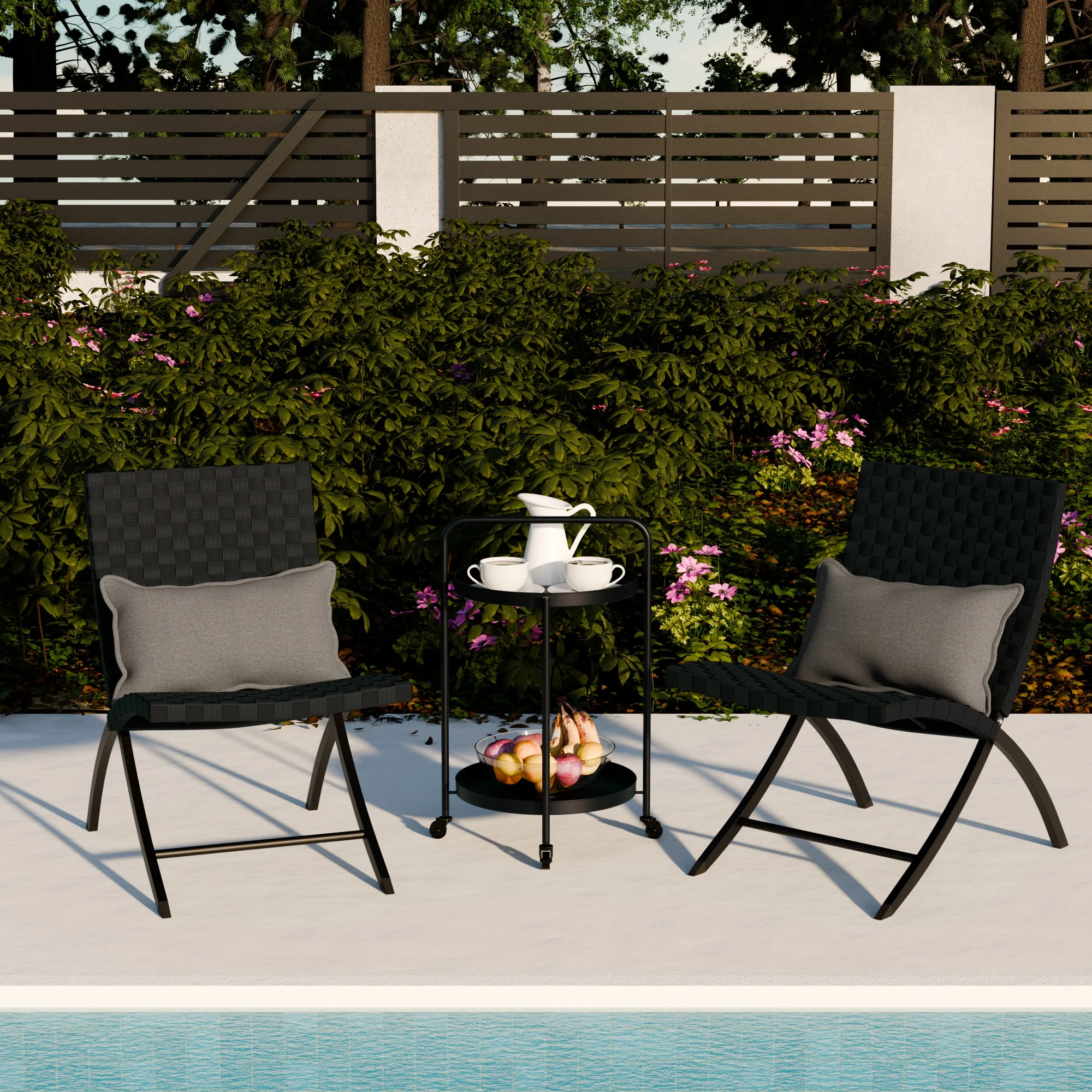 OuterSpa 3 Piece Patio Set Outdoor Bistro Set, Patio Furniture Set Wicker Bistro Set Wicker Patio Set, Outdoor Chairs Set of 2,Outdoor Patio Set Include 2 Chairs 2 Cushions and 1 Table