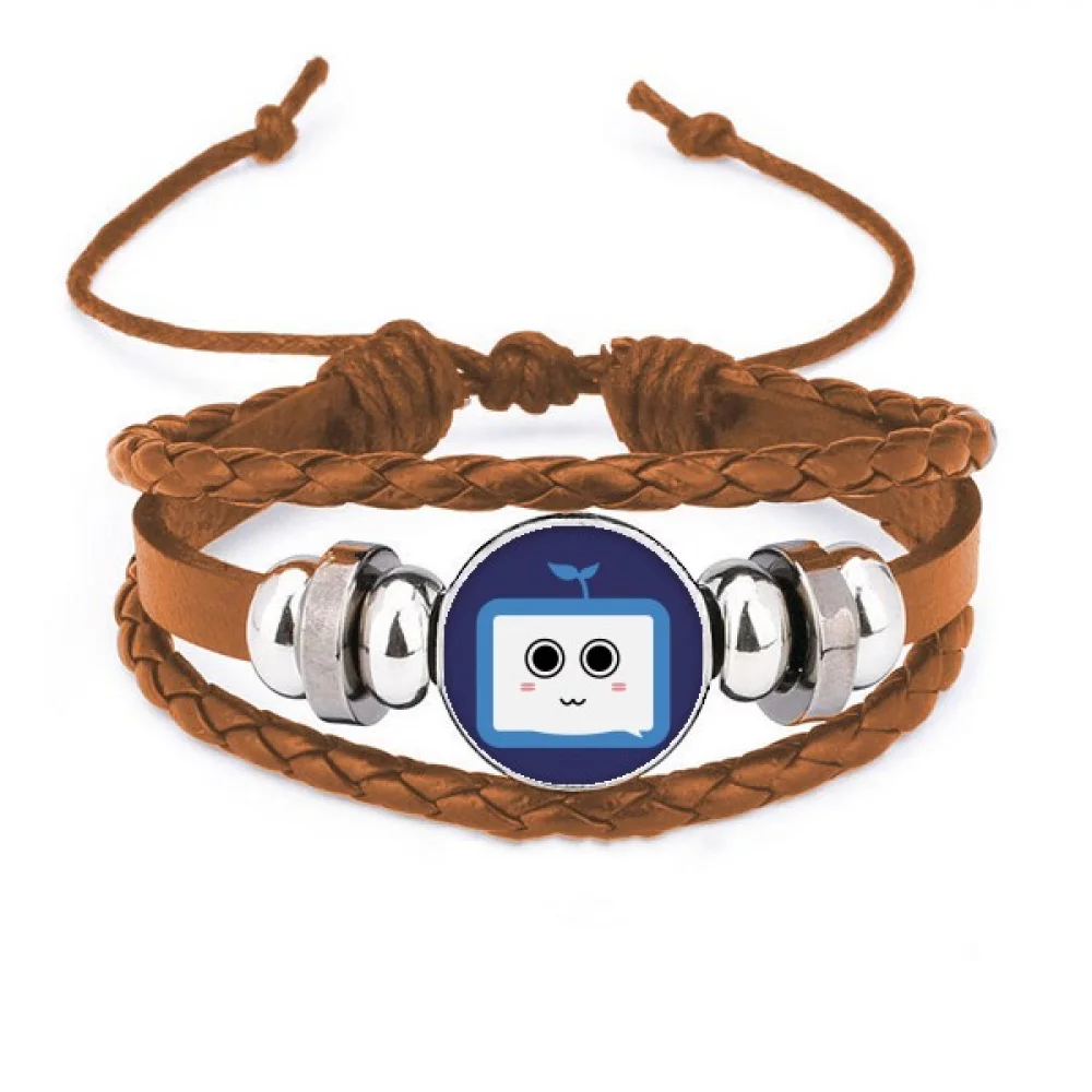 Saplings Cute Small TV Face Original Bracelet Wristband Leather Jewelry Ornament