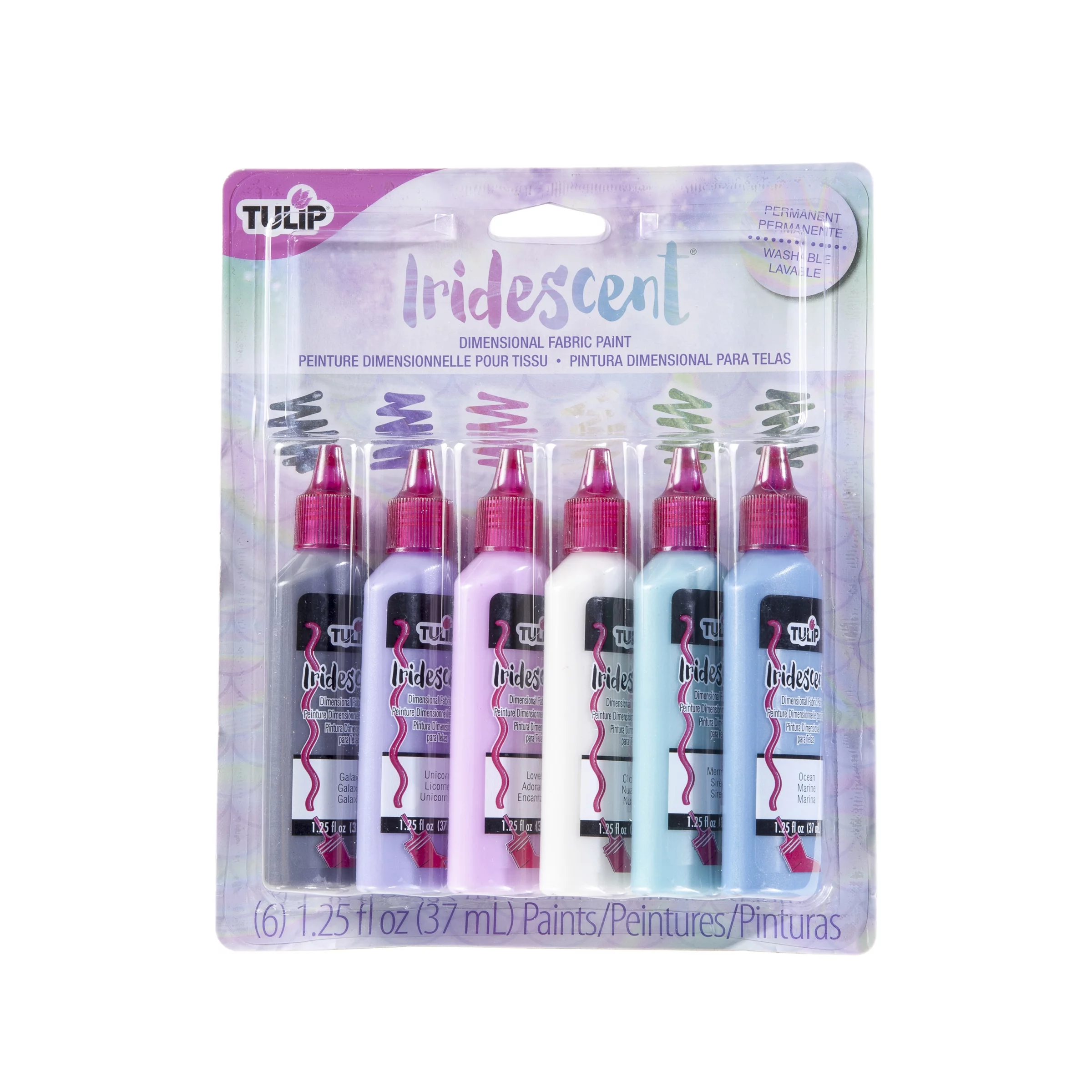 Tulip Slick Fabric Paint: Iridescent, 6 Pack
