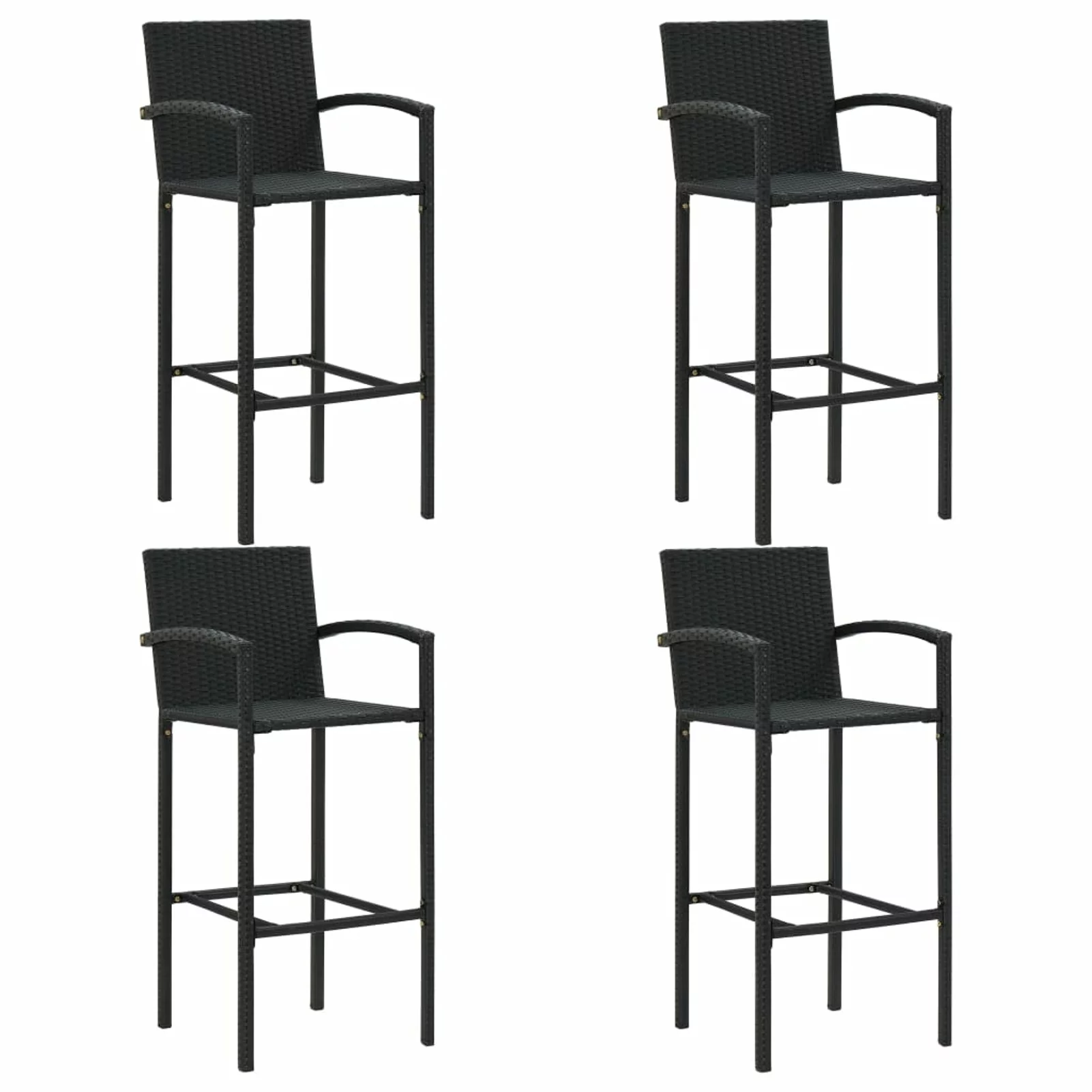 Suzicca 5 Piece Patio Bar Set Poly Rattan Black