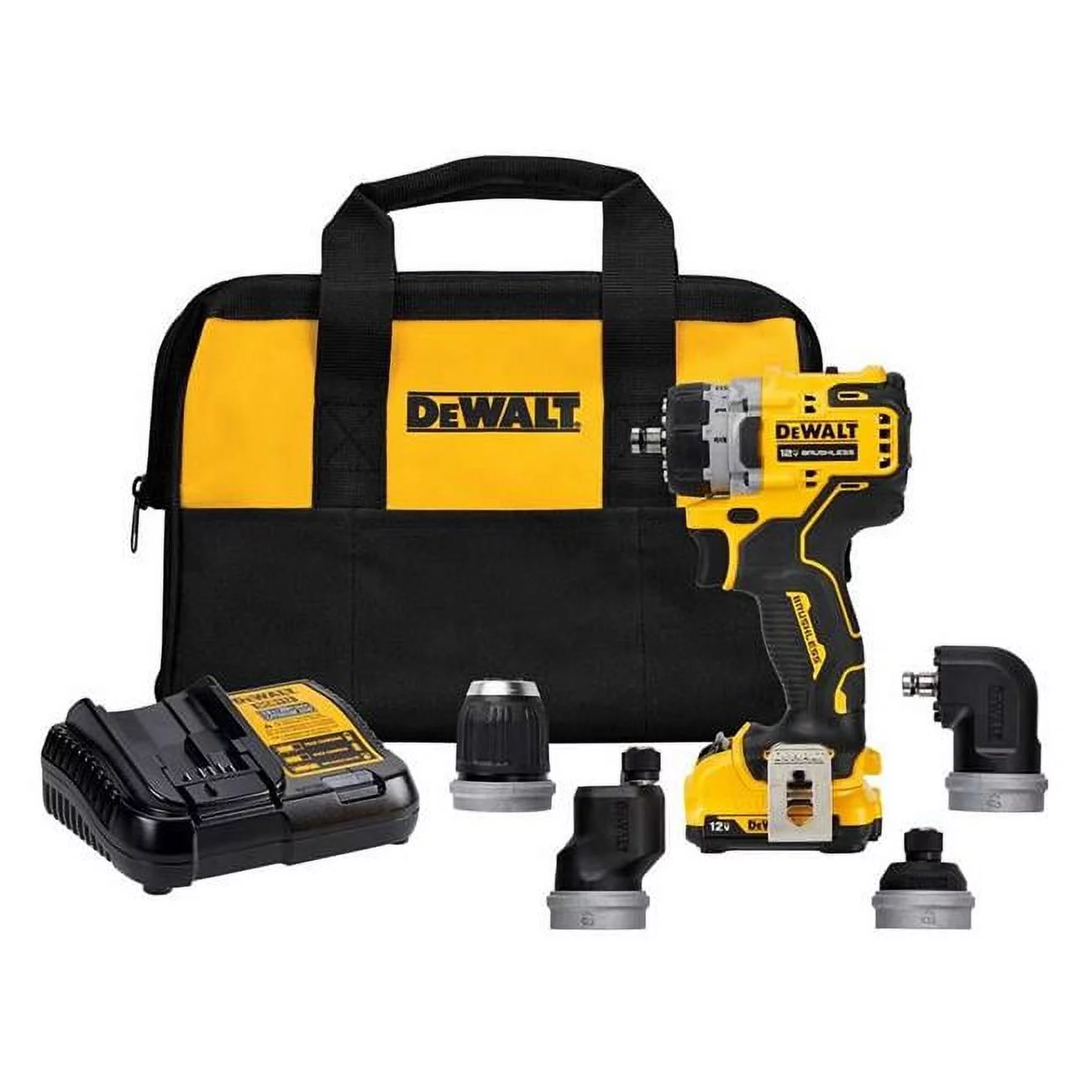 DeWalt DCD703F1 12-Volt MAX XTREME Cordless 5-in-1 Multi Head Drill/Driver Kit, Brushless Motor, Battery - Quantity 1