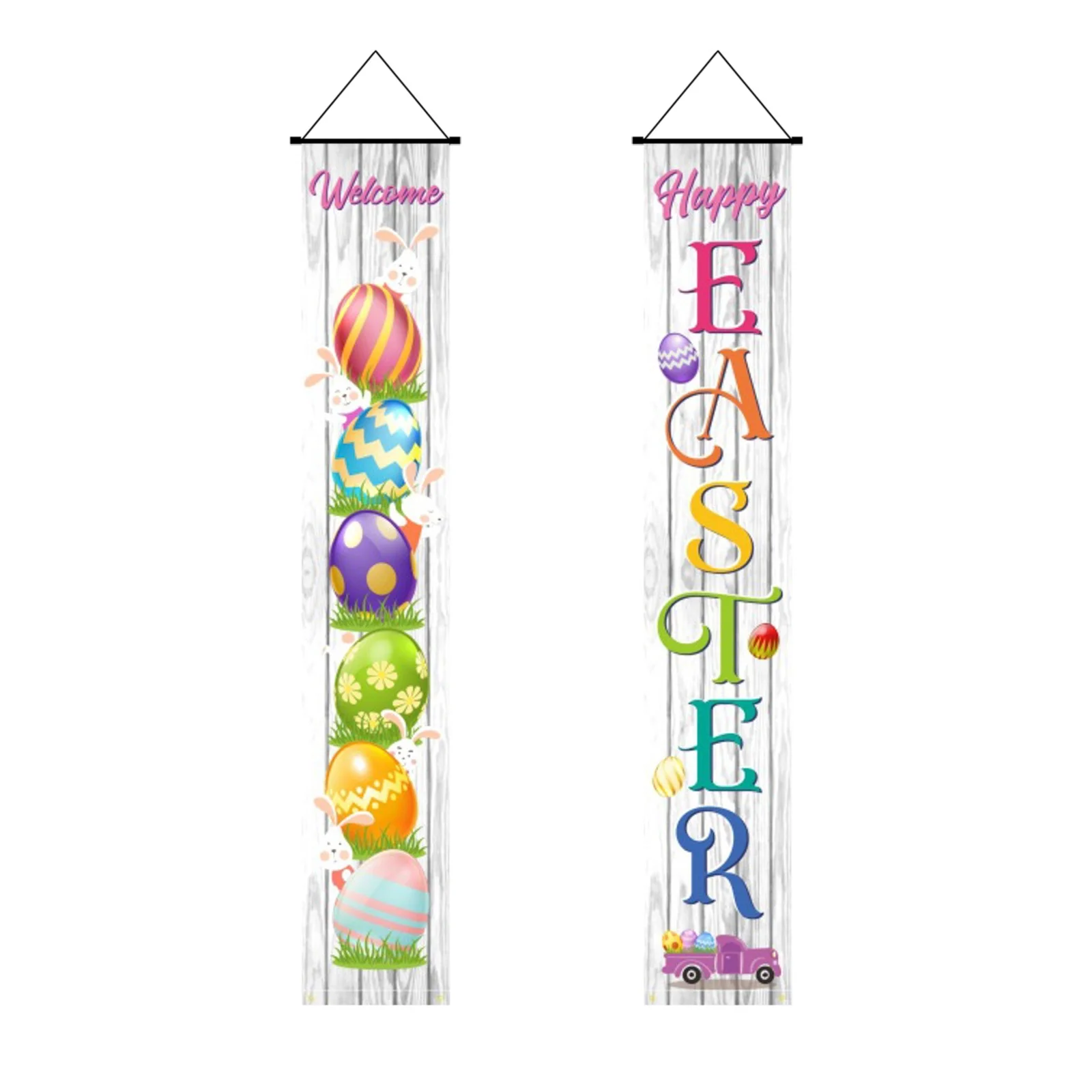 iju7gthy Folding Chairs with Cushion Heavy Duty 4th of July Party Easter Door Hanging Flag Home Doorration Bunny Colorful Eggs Alphabet Pattern Festive Atmosphereration Supplies