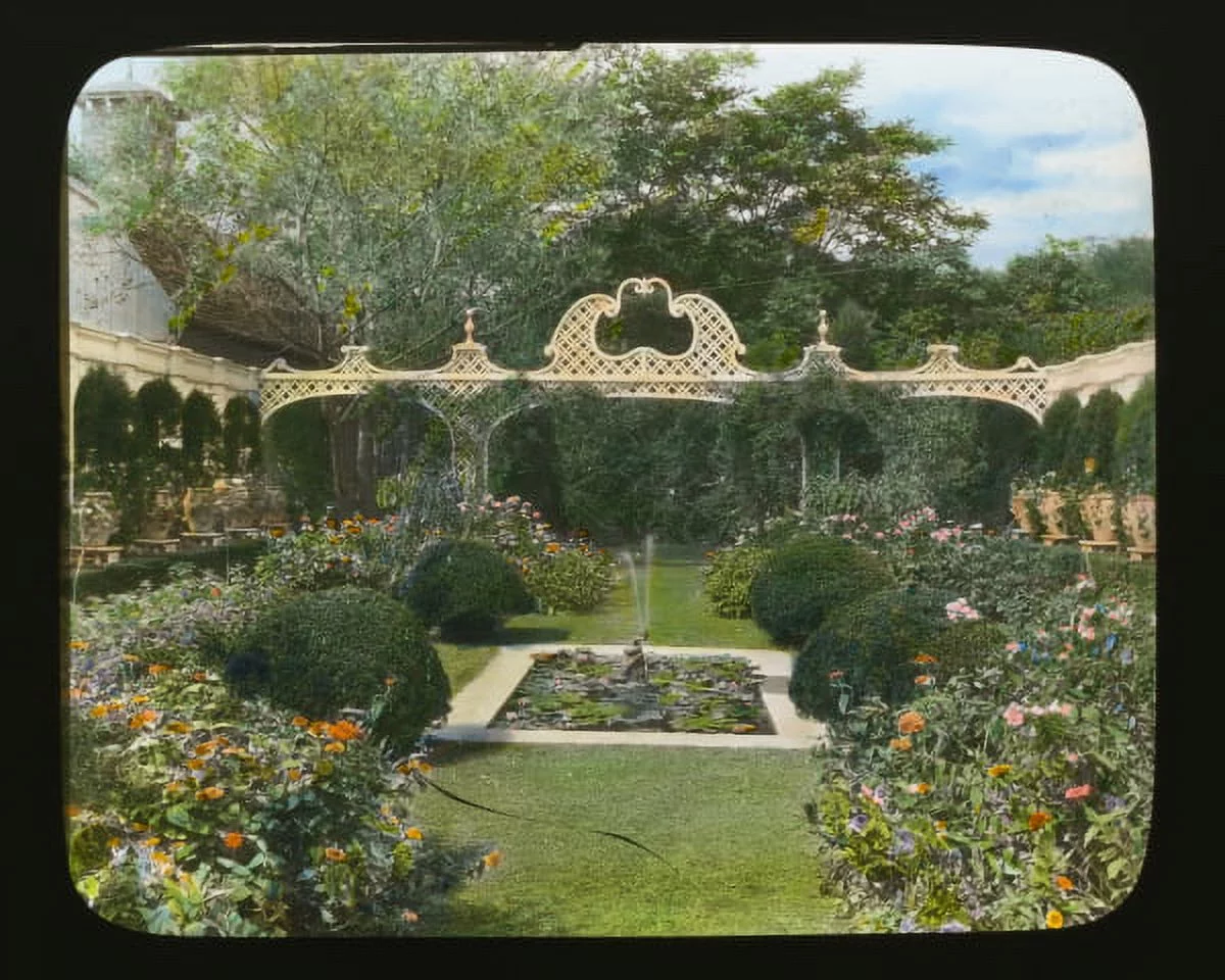 Print: Lathrop Colgate House, Bedford Village, New York. View To Garden