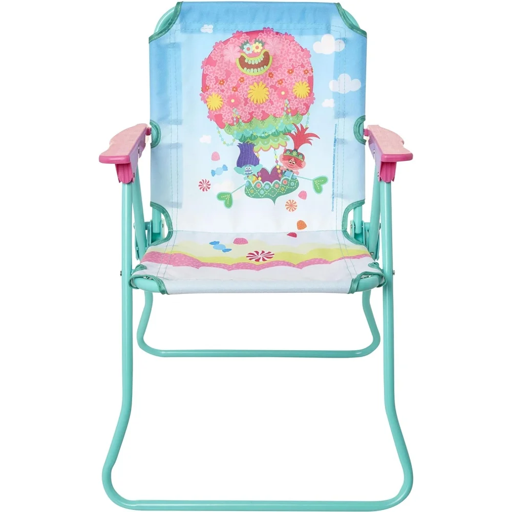 Trolls DreamWorks 2 Patio Chair for Kids, Portable Folding Park Lawn Chairs