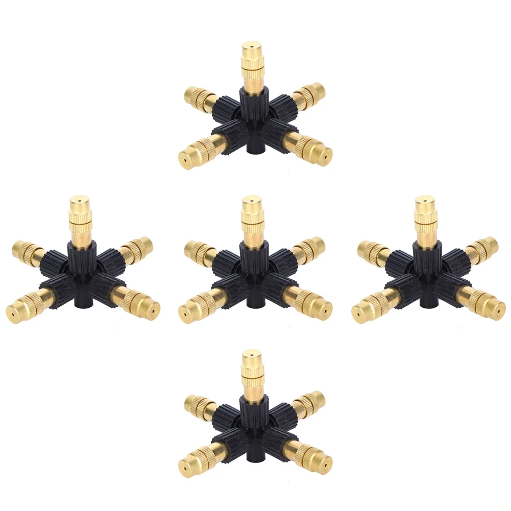 Verdant Touch Irrigation Tool Copper Misting Sprayer Nozzle, 5Pcs G1/2 DN15 Adjustable Garden Irrigation Watering Sprinkler