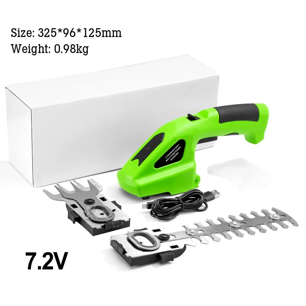 2-in-1 Electric Cordless Hedge Plants Trimmer Handheld Grass Shear Shrub Cutter