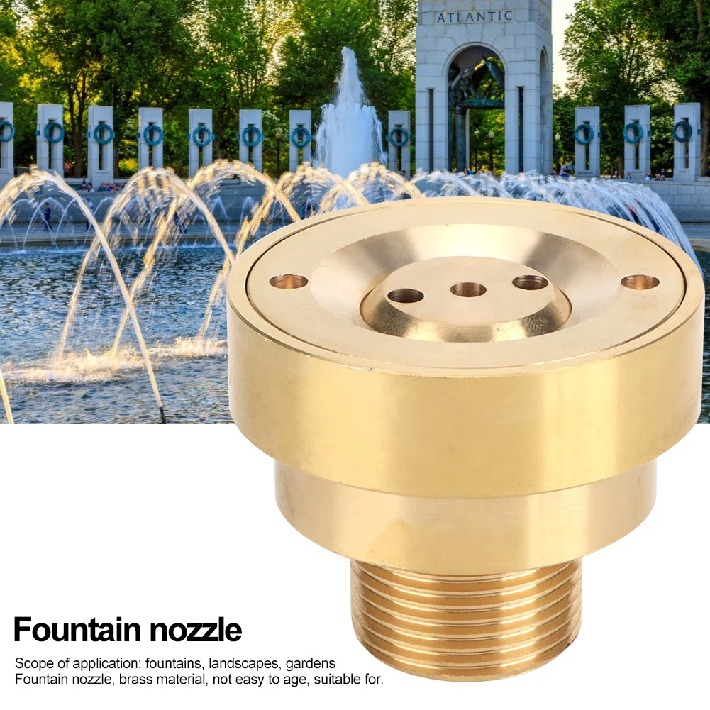 Verdant Touch Pond Sprinkler Head G1in 32mm Male Thread Brass Column Water Fountain Nozzle Spray Sprinkler Head Garden Nozzle