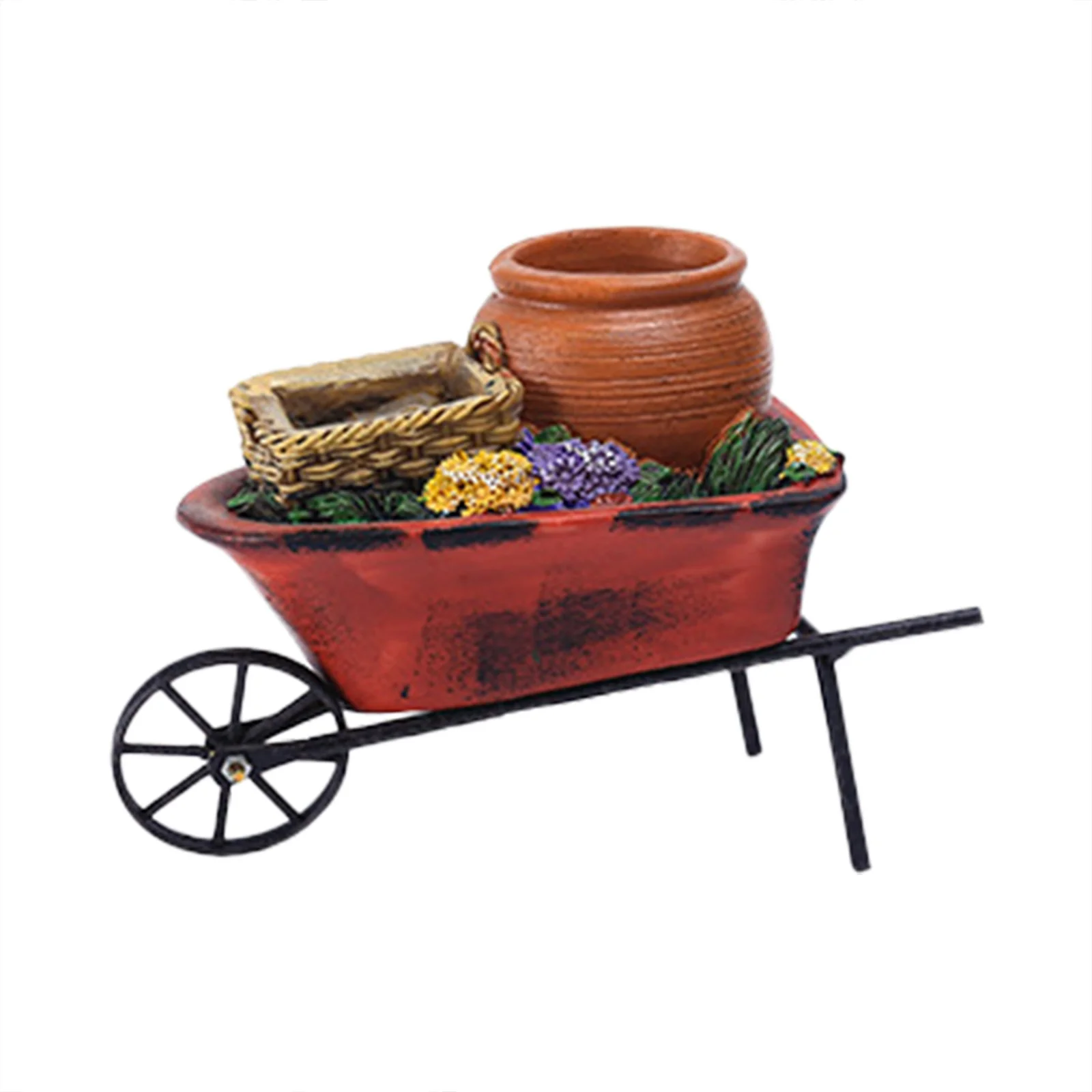 Pull Cart Flower Pot Creative Micro Landscape Resin Flower Pots For Home Restaurant Decoration Ornaments For Desktop Office Decor