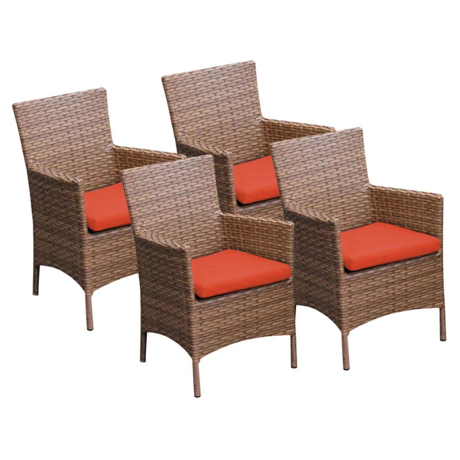 TK Classics Laguna Outdoor Dining Chairs - Set of 4 with 8 Cushion Covers
