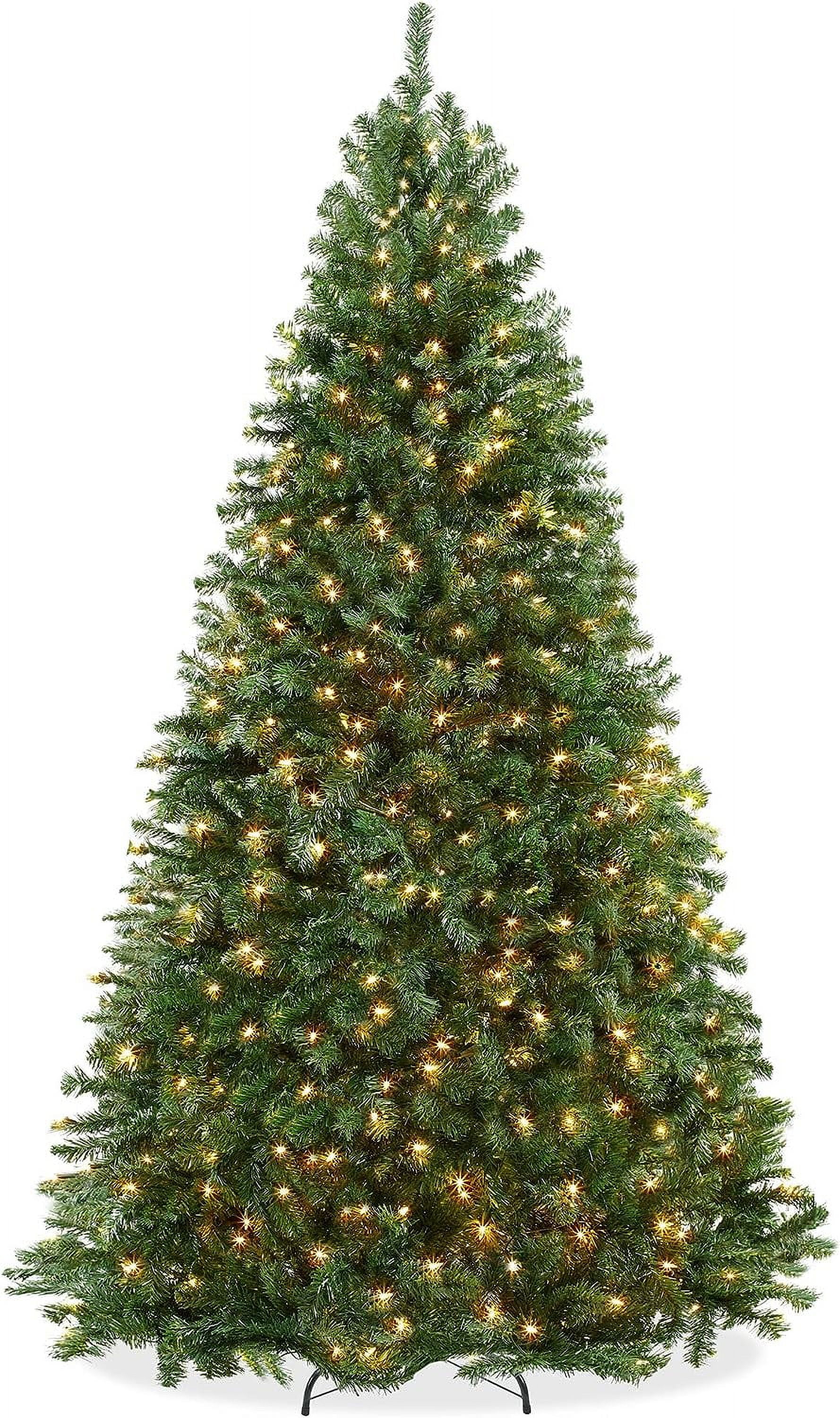 6.5FT Realistic Pre-Lit Green Spruce Artificial Holiday Christmas Tree With Sturdy Metal Stand