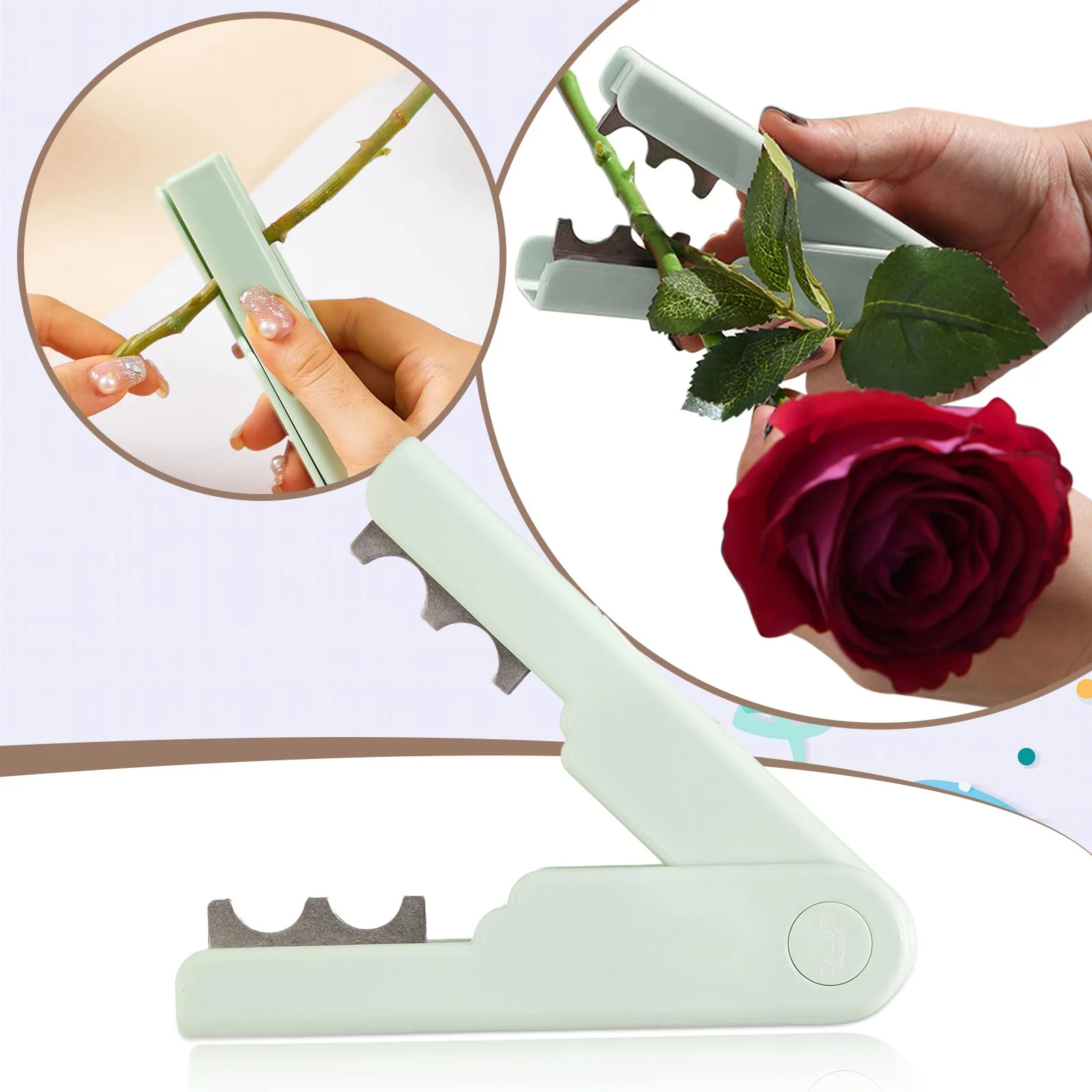 pdqouc Rose Thorn Removal Of Flower Stem and Leaf Thorn Peeling Off Portable Flower Gardening Tool Rose Thorn Forceps Practical Garden Tools 5.51in