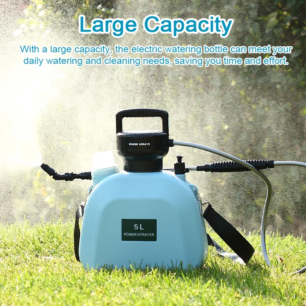 USB Rechargeable Shouldered Sprinkler Handheld Electric Sprayer Agriculture Tools Watering Can Atomizing Watering Bottle Sprayer Multifunctional Garden Plants Sprayer Window Cleaning Tool