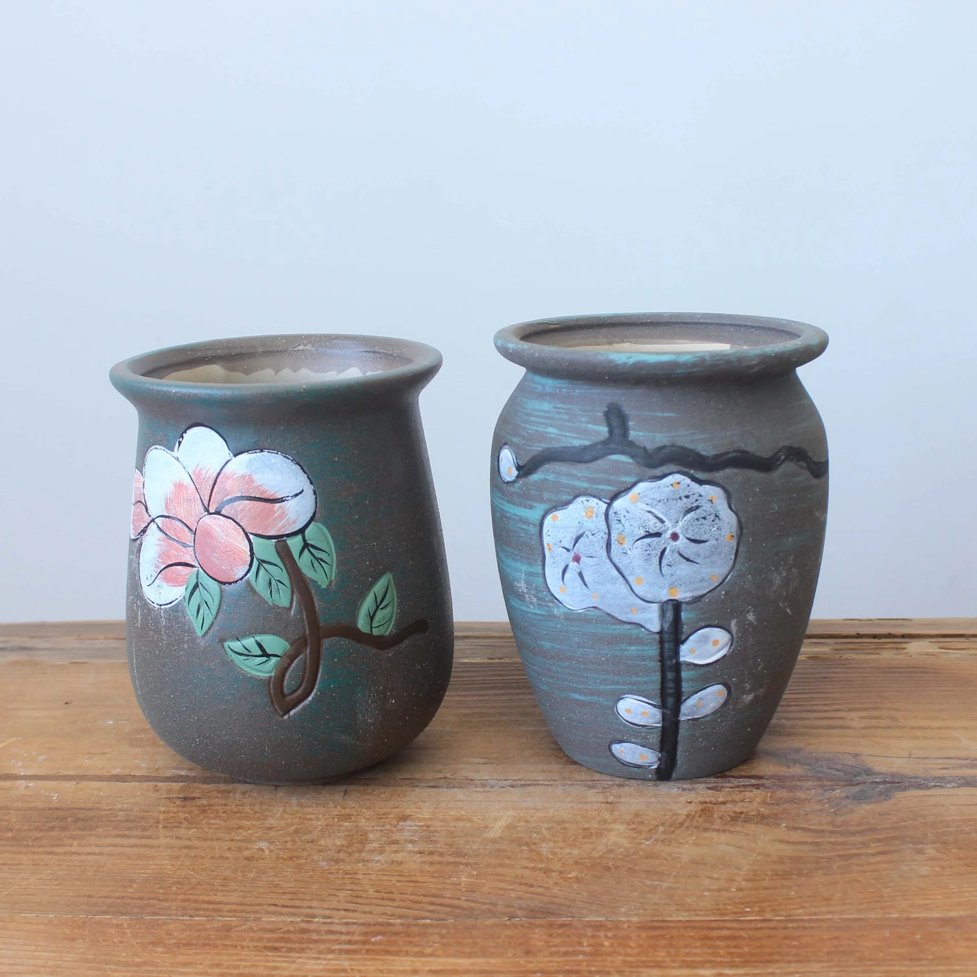 LivNxt Ceramic Succulent Planter - Hand-painted Rustic Flower Pot for Succulent Plants