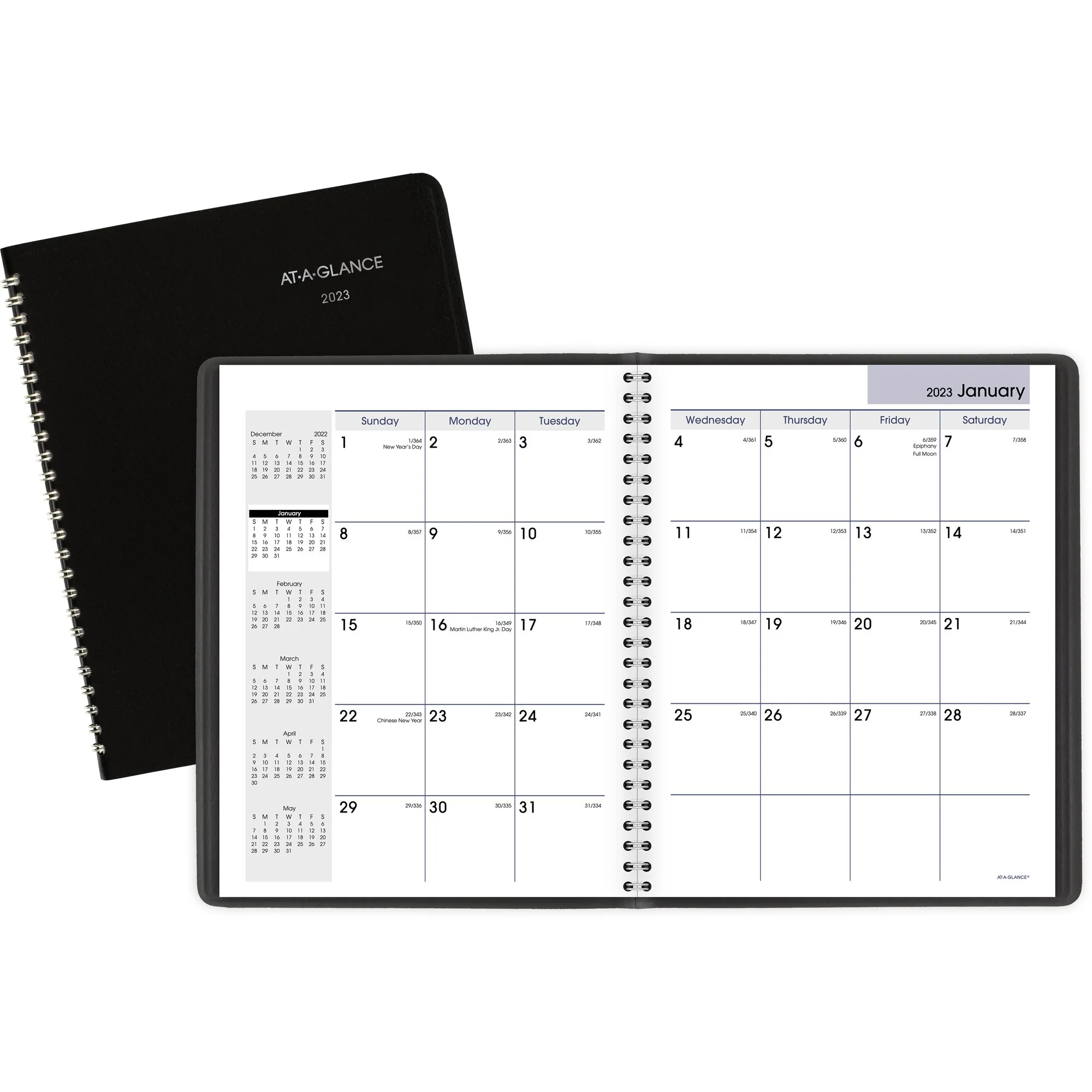 AT-A-GLANCE DayMinder 2023 Monthly Planner, Black, Medium, 7
