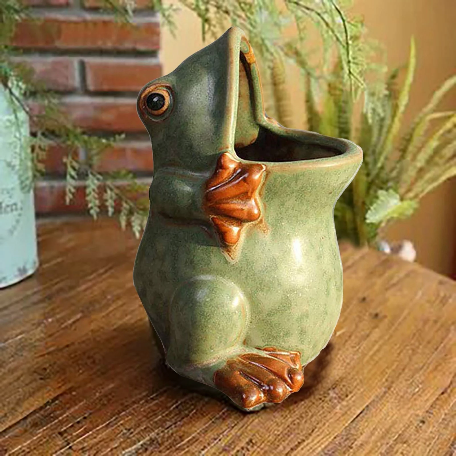 European Retro Kiln Changing Glaze To Make Old Succulent Flower Pot Creative Frog Pot Succulent Flower Pot