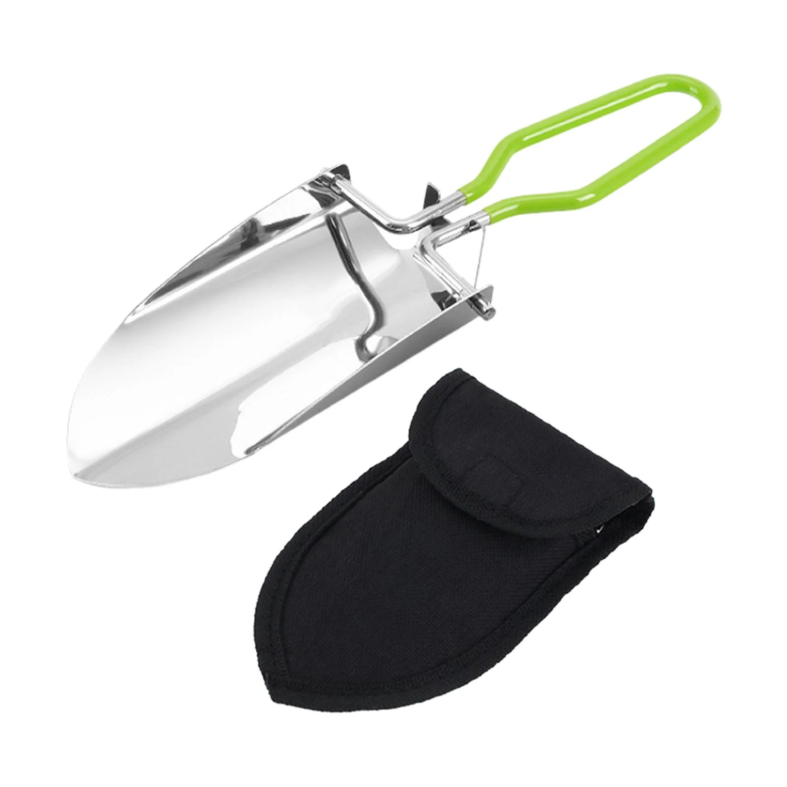 Gazechimp Folding Garden Trowel Cultivator Farm Handy Camping Shovel Small Hand Shovel Green with Bag