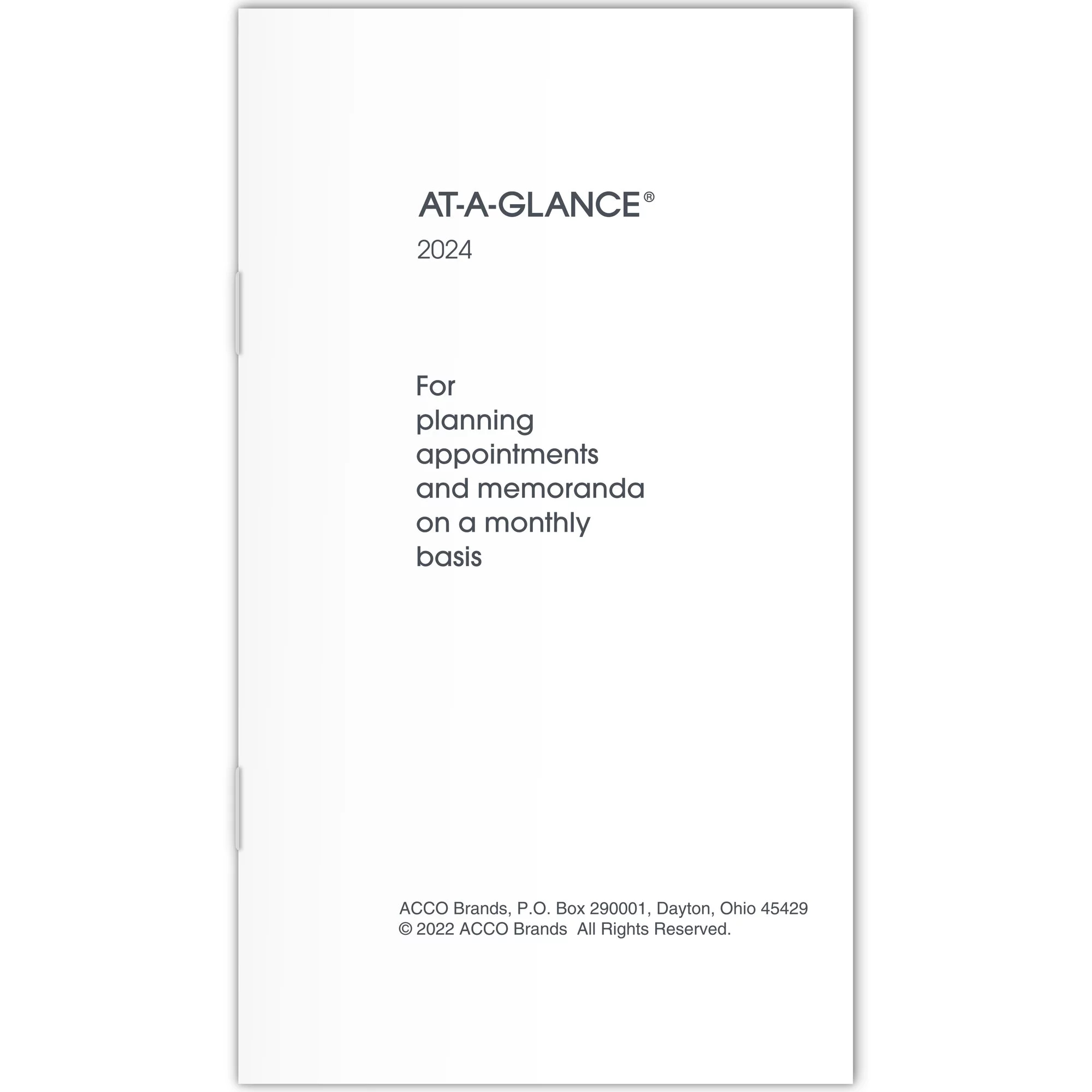 AT-A-GLANCE 2024 Monthly Planner Refill for 70-064 Pocket 3 12 x 6 - Refillable