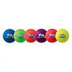 Champion Sports 6 Inch Rhino Skin Low Bounce Dodgeball Neon Rainbow Dodgeball Set