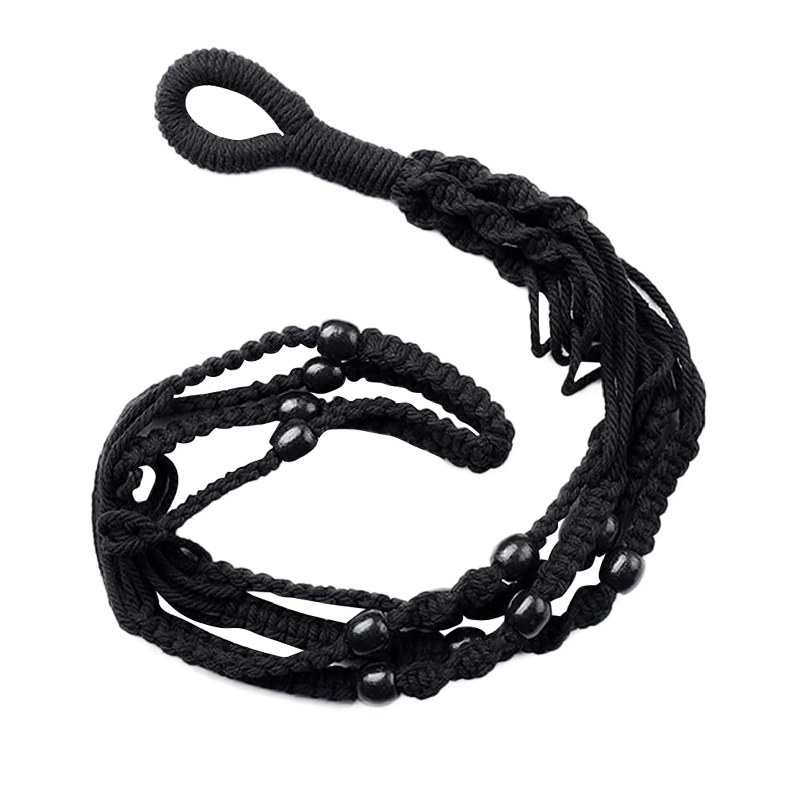 Black Hangers Indoor Hanging Planter Holders With Wood Beads Decorative For Indoor Outdoor Home Decor