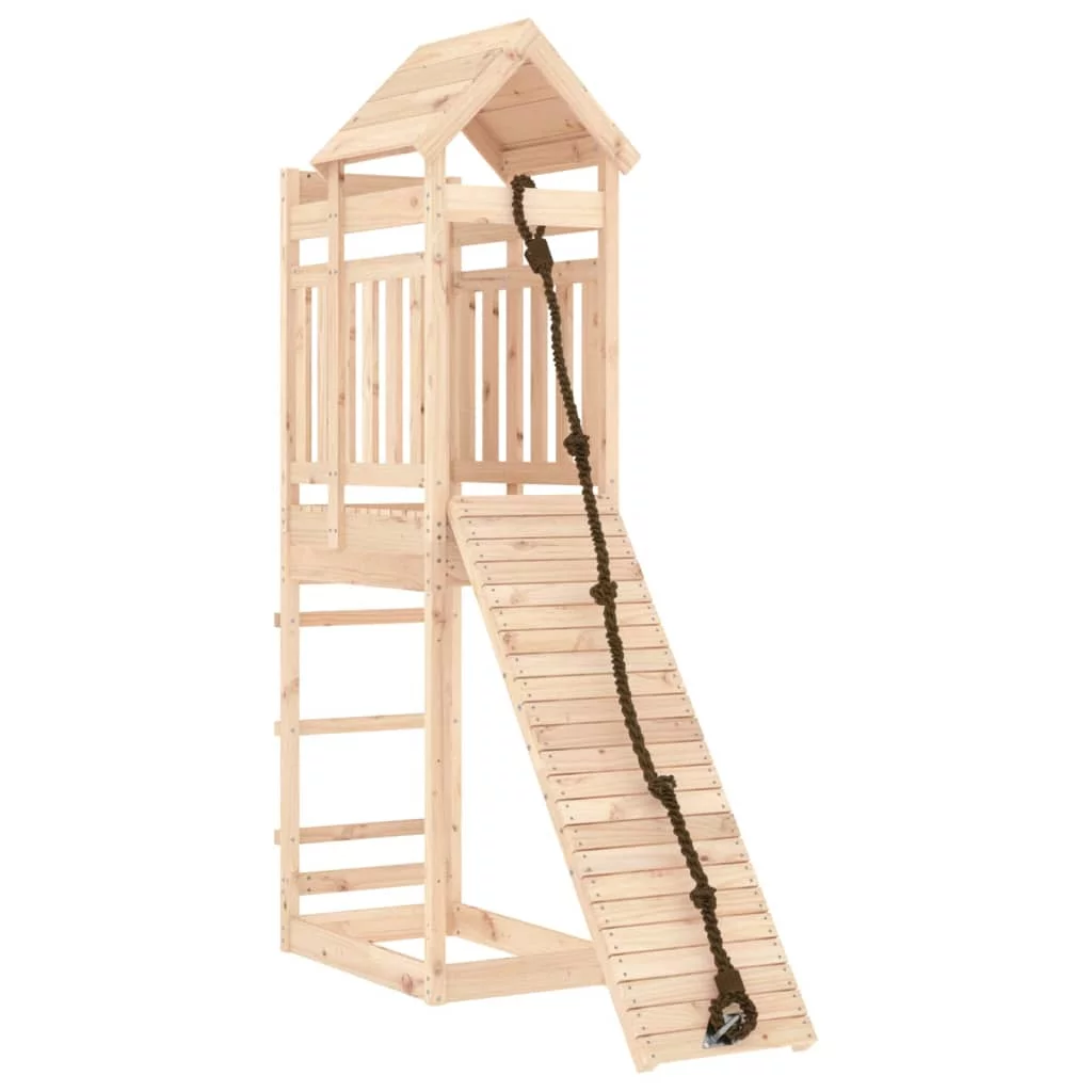 moobody Playhouse with Climbing Wall Solid Wood Pine