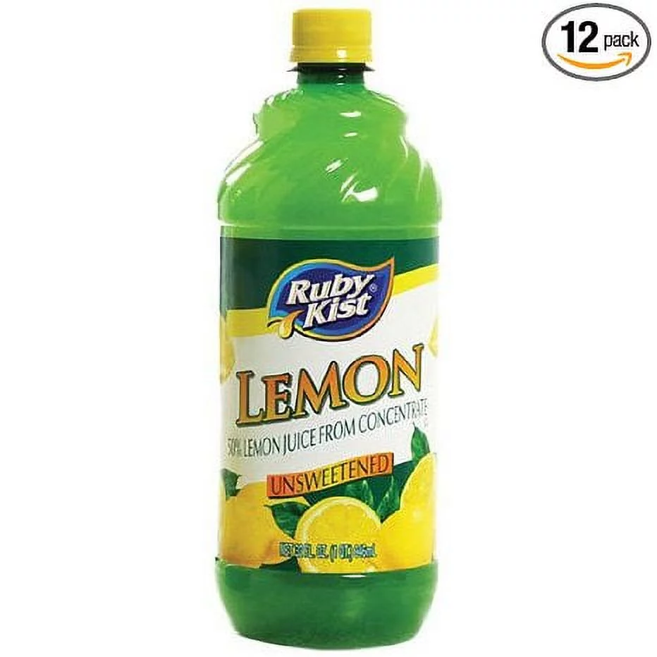 12 pack: Clement Pappas Ruby Kist Lemon Juice, 32 oz