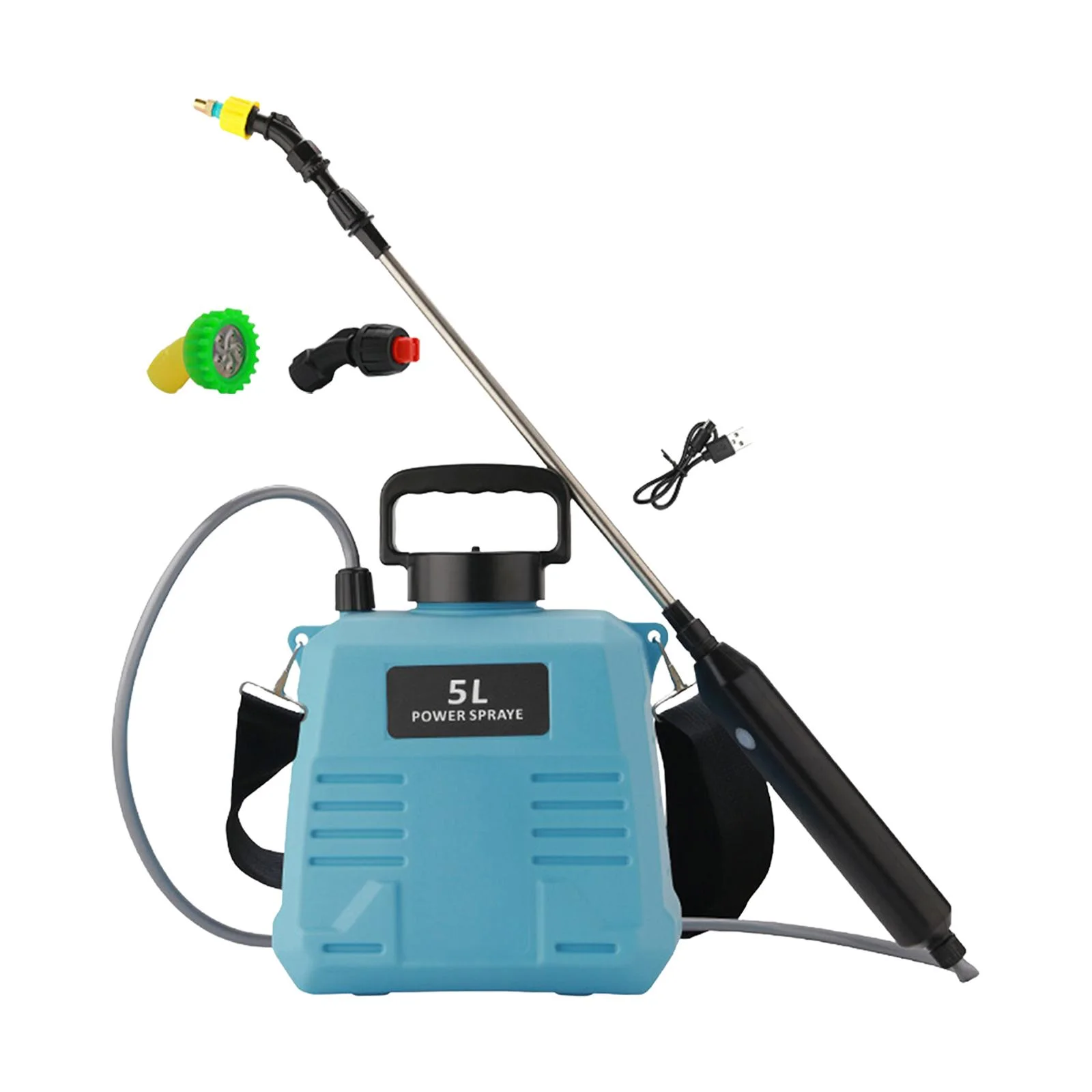 SunniMix Electric Pump Sprayers Multipurpose Spray Mode with Shoulder Strap Watering 5L Blue