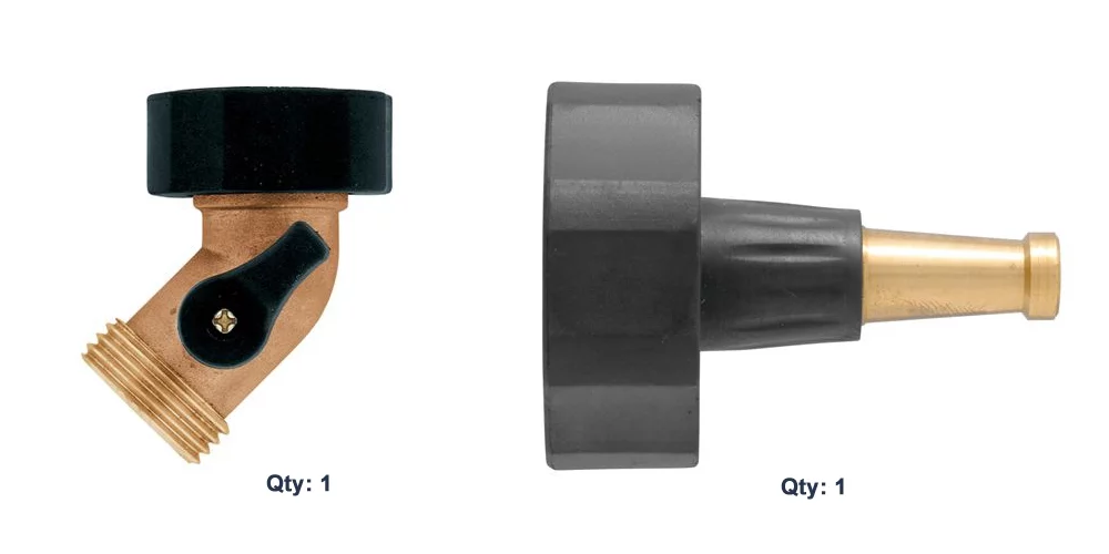 Orbit Brass Goose-neck with Shut-off and Brass Sweeper Nozzle Bundle