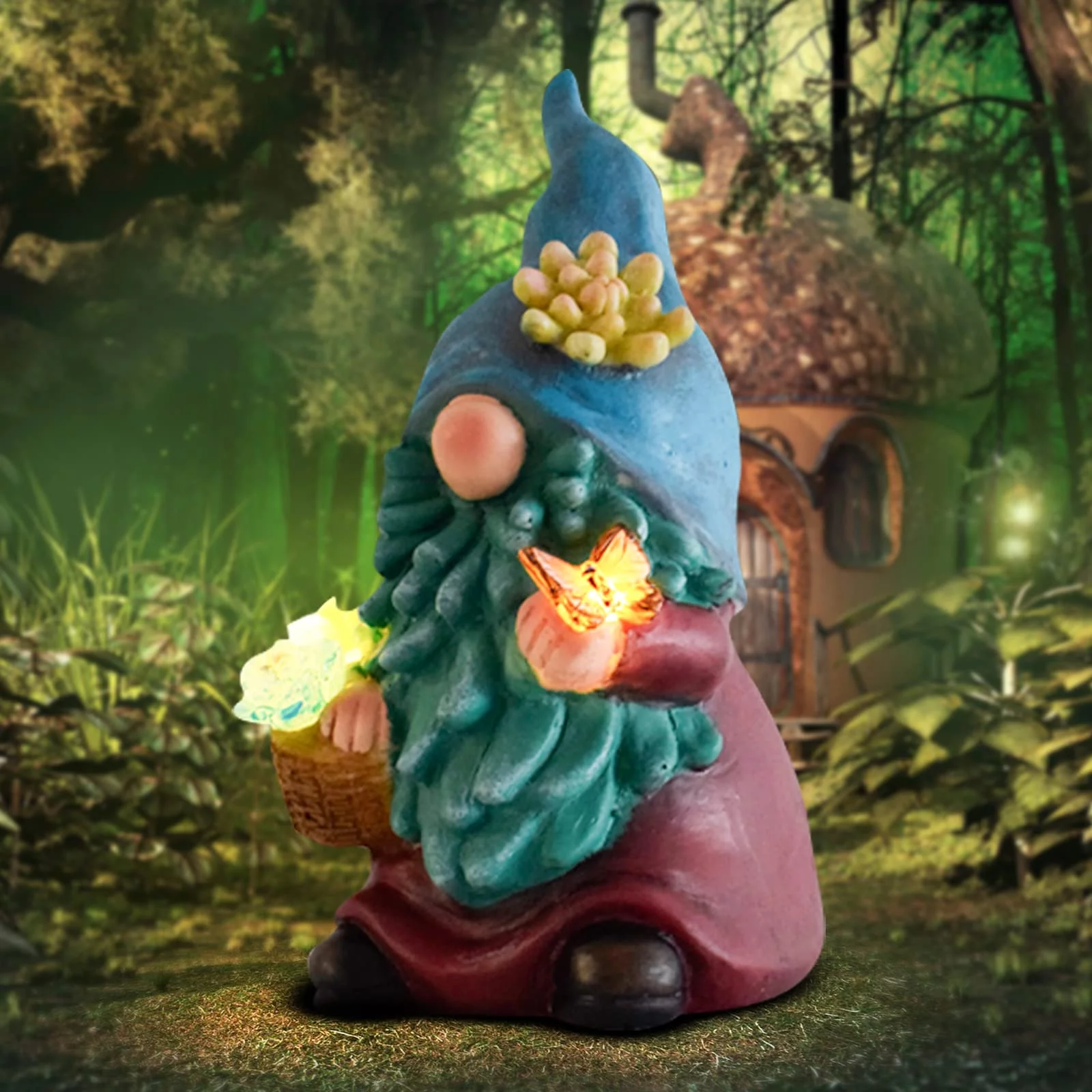 Garden Gnomes with Solar Lights Weather Proof, 9