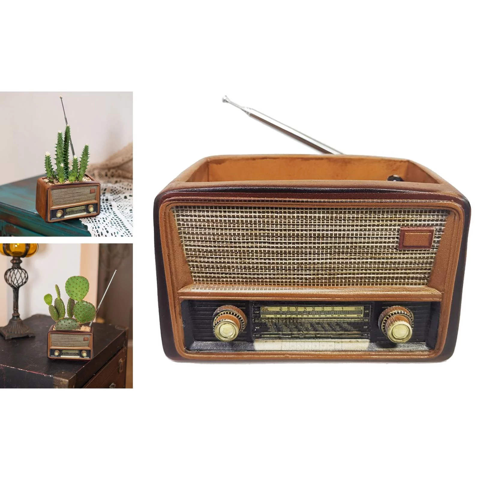 Retro Plants Planter Pot Small Planter Garden Decoration Crafts Light Brown