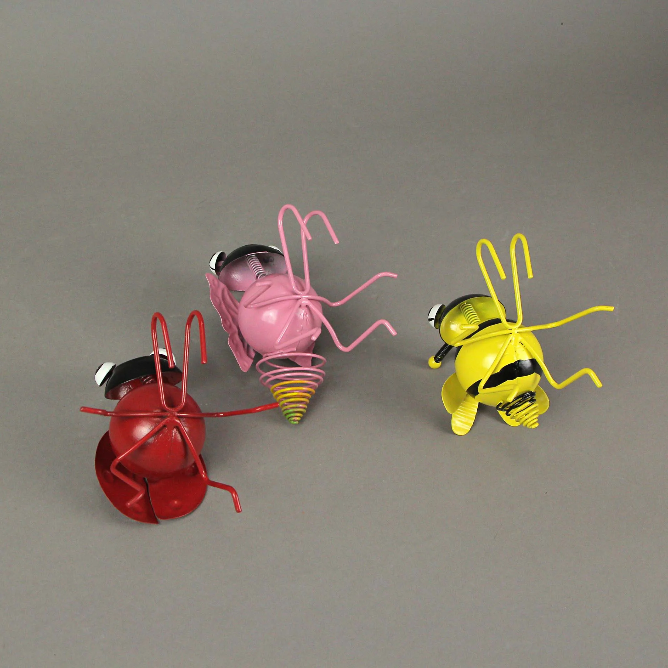 Gerson Metal Insect Flower Pot Hanger Bumble Bee Ladybug Butterfly (Set of 3)