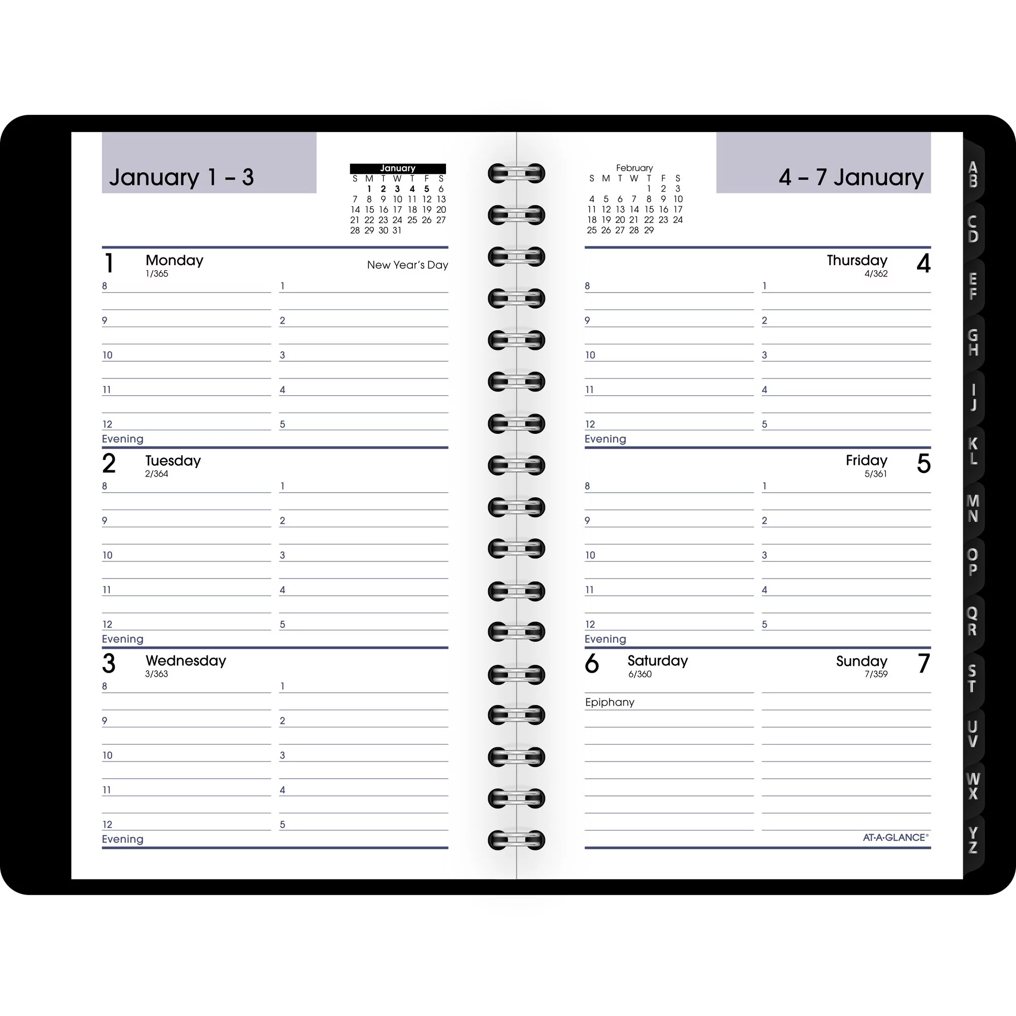 AT-A-GLANCE DayMinder 2024 Weekly Appointment Book Planner Black Pocket 3 12 x 6