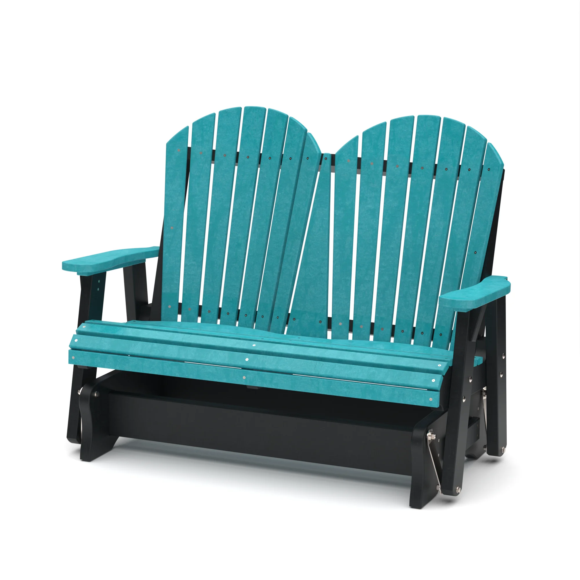 Wildridge Heritage Double Glider, Aruba Blue and Black, Outdoor Weather Resistant Poly Patio Furniture
