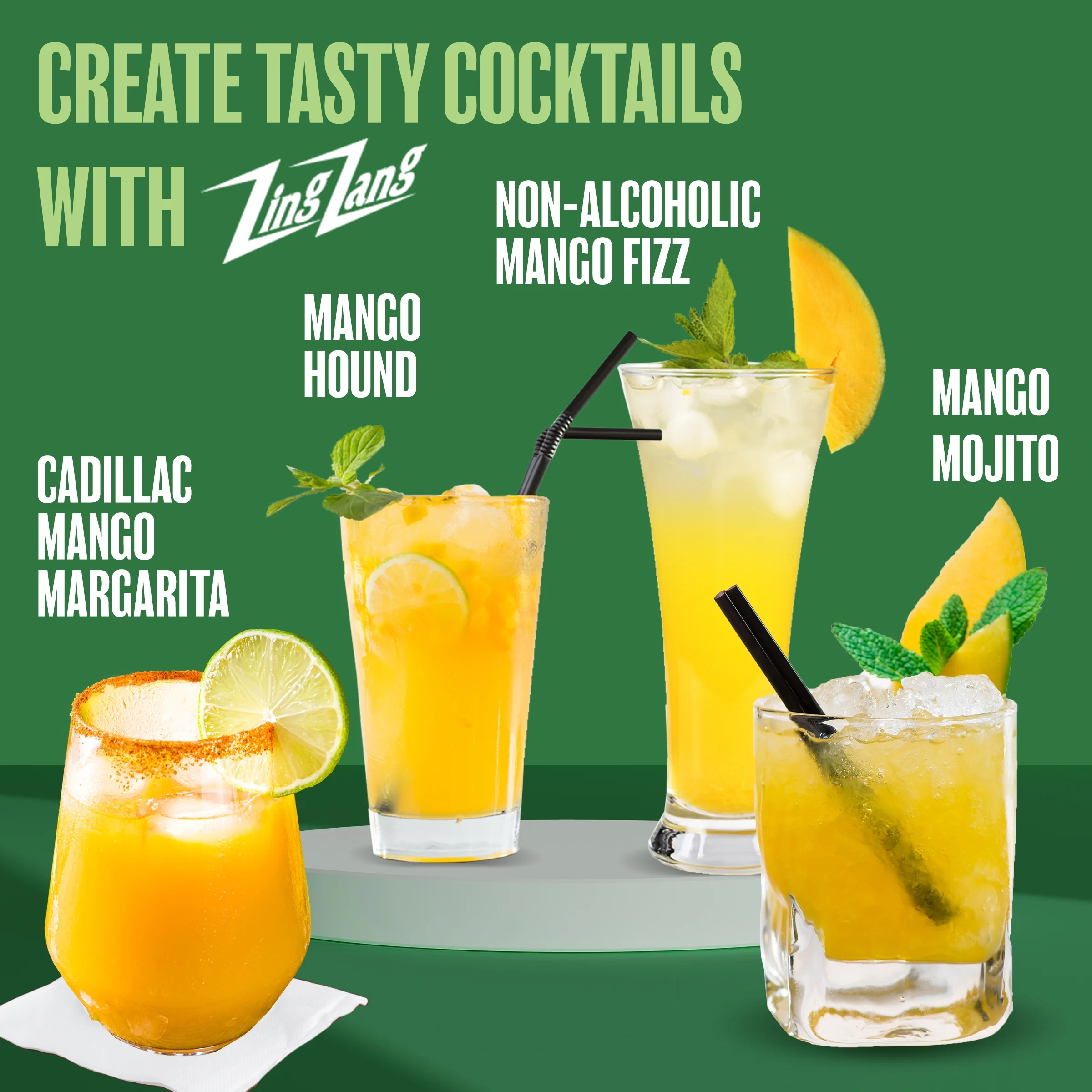 Zing Zang Mango Margarita Mix, Non-Alcoholic Cocktail Mixer, 32 Fl Oz Bottle