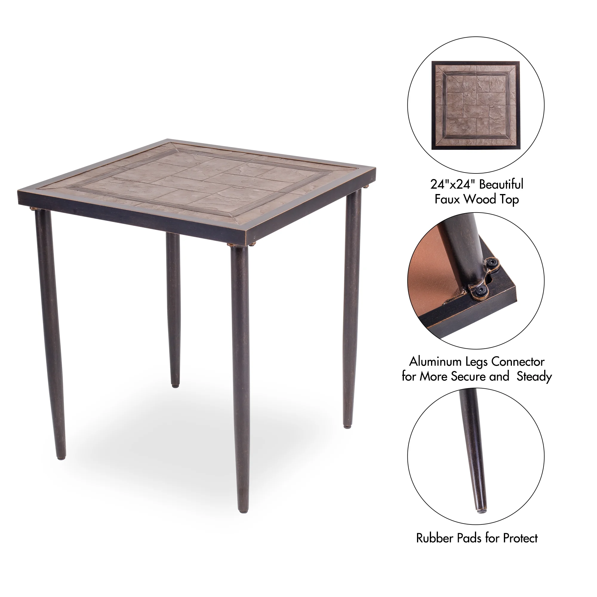 Claire and Barry ROSSO Collection Patio Dining Set (2 chairs + 1 bistro table)