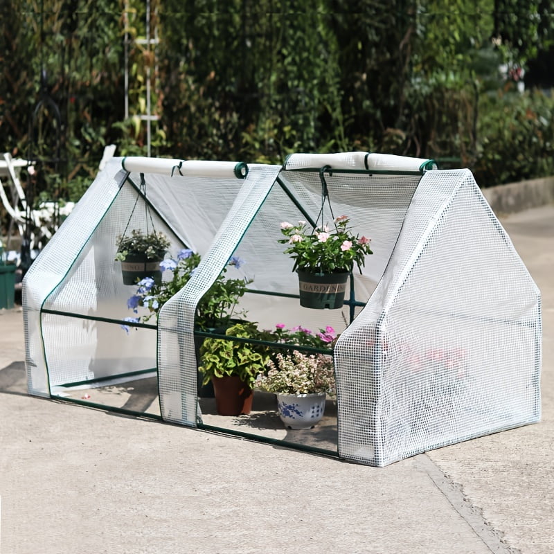 1 Set Mini Walk-in Greenhouse - Durable PVC, Ventilated with Window, Secure Anchor - Ideal for Home Gardens, Balcony Plant Haven, Complete Flower & Plant Care Accessories