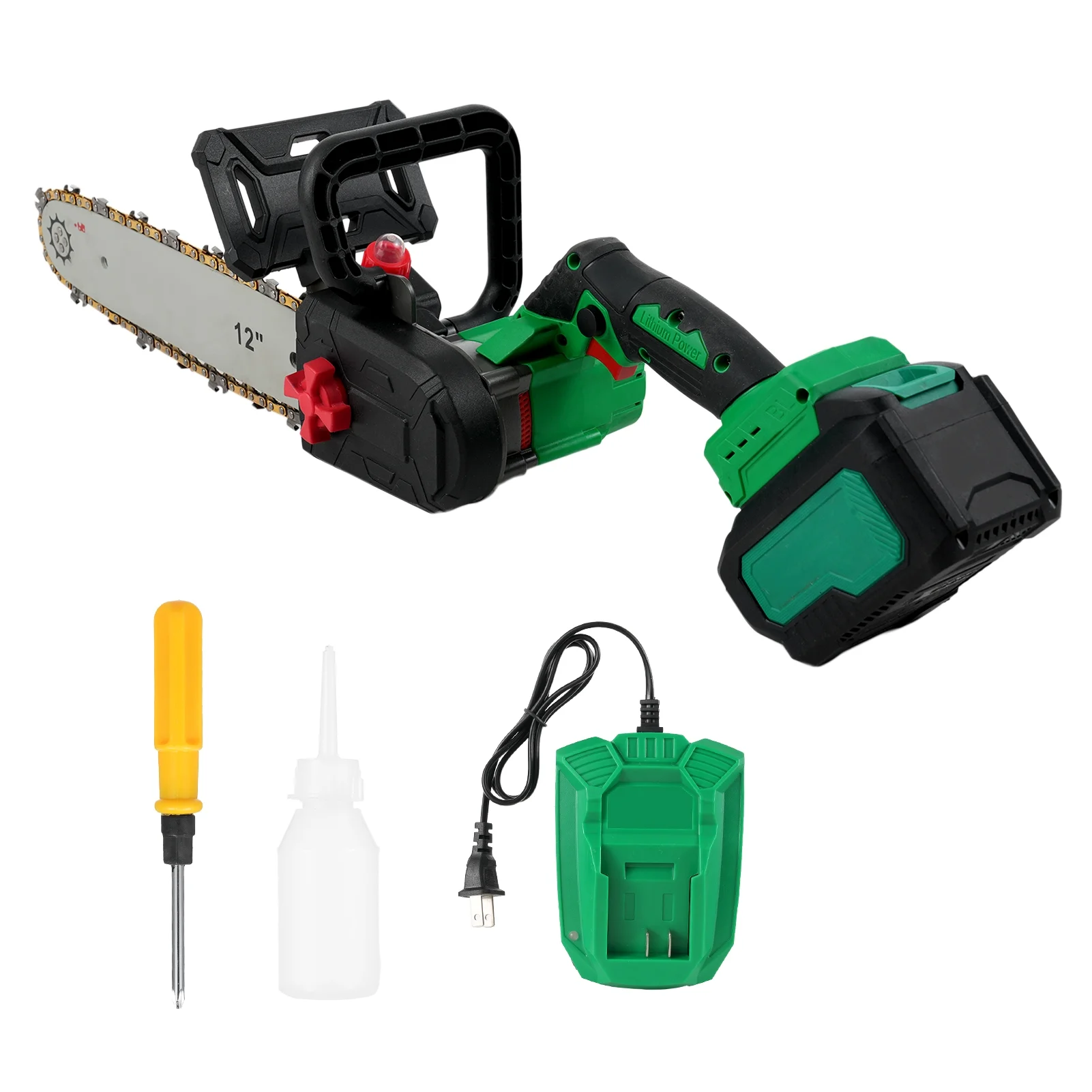 Lepmerk Battery Chainsaw 20V Electric Chainsaw 12 Inch, Brushless Cordless Chainsaw, 4.0Ah Battery & Chain Saws for Trees Wood Farm Cutting