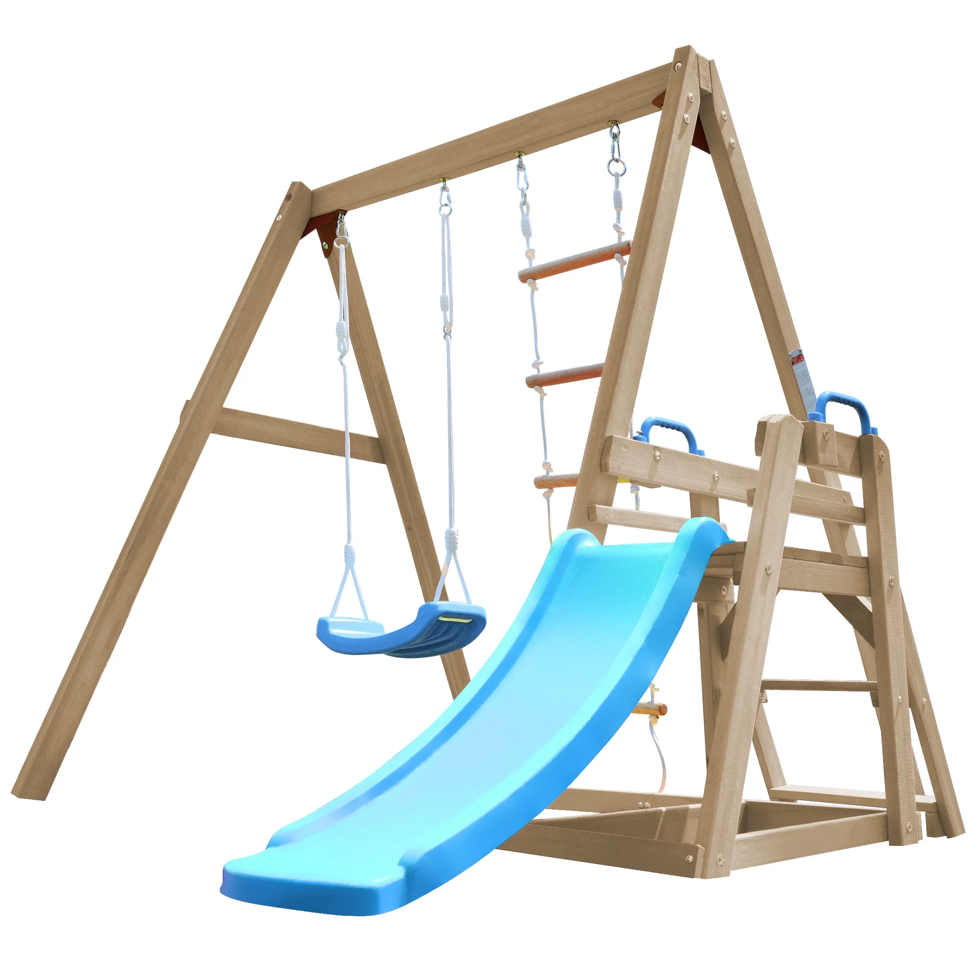 Swing Set Wooden Swing Set Kids Climber With Slides.
