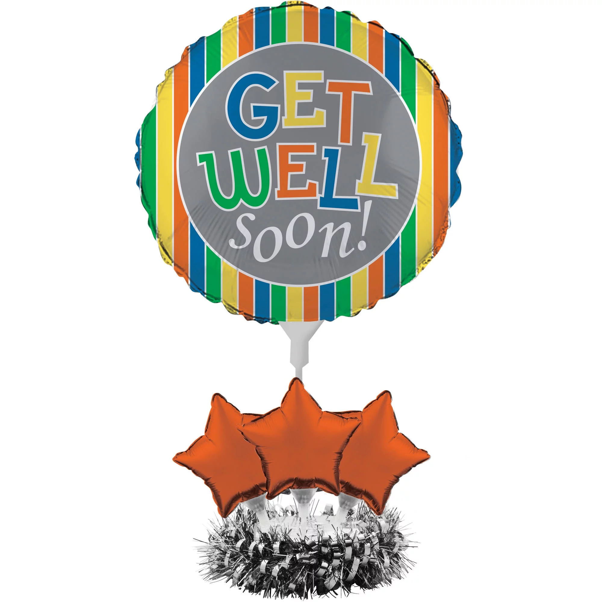 Get Well Soon Striped Balloon Kit