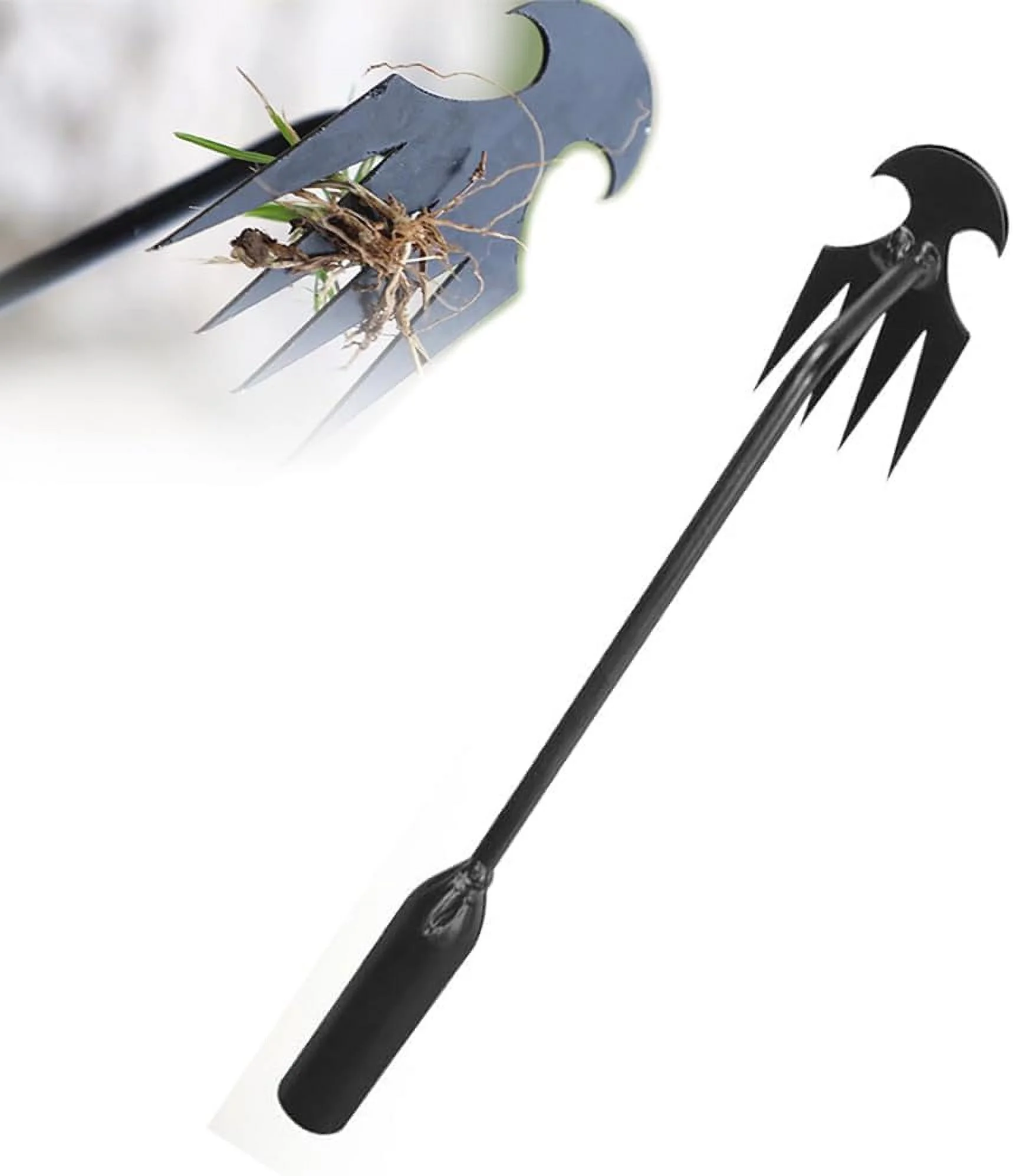 20 inch Dual Purpose Manual Weeders Tool Weed Pulling Artifact  Manganese Steel Hand Weeder for Lawn & Garden - 2PCS (20in+12in) - Efficient Uprooting Weed Puller Tool with 4 Teeths