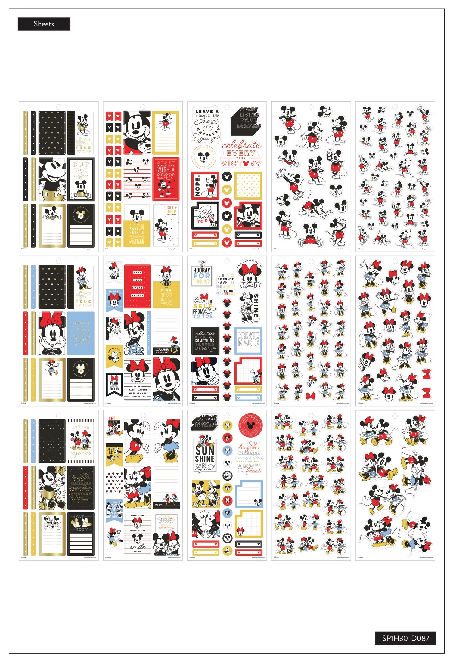The Happy Planner, Disney, Mickey & Friends Sticker Value Pack- Magic Plans, 4.75