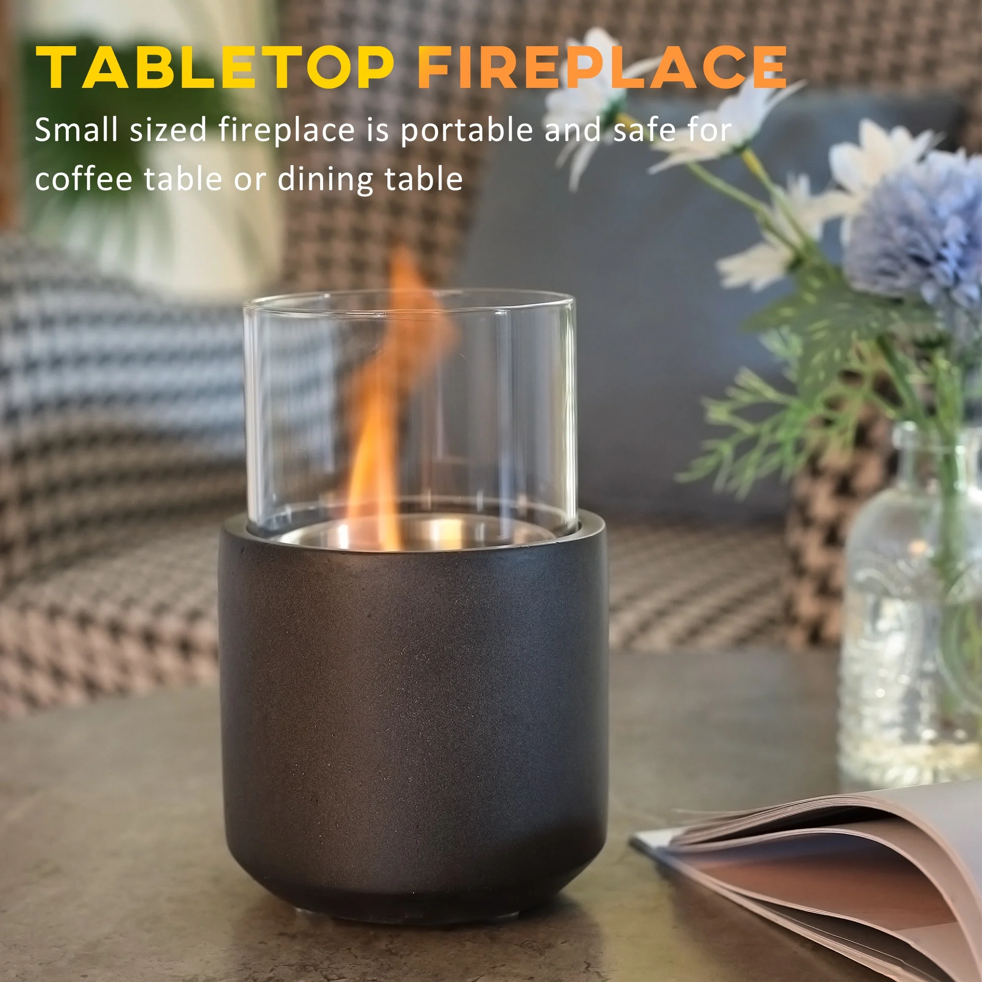 Stylish Tabletop Fireplace - 3.3 - Cozy Ambiance