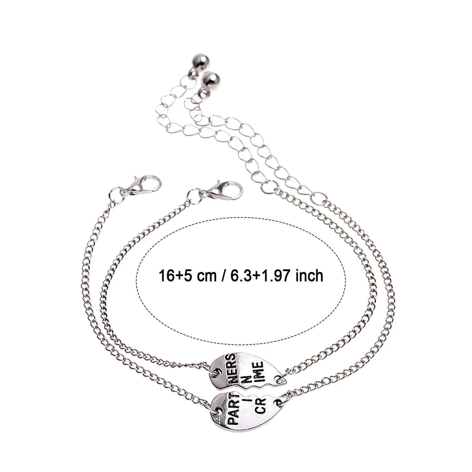 BOLUOYI Graduation Grandest Birch 2Pcs Women'S Break Heart Chain Friend Sisters Bracelets Gift