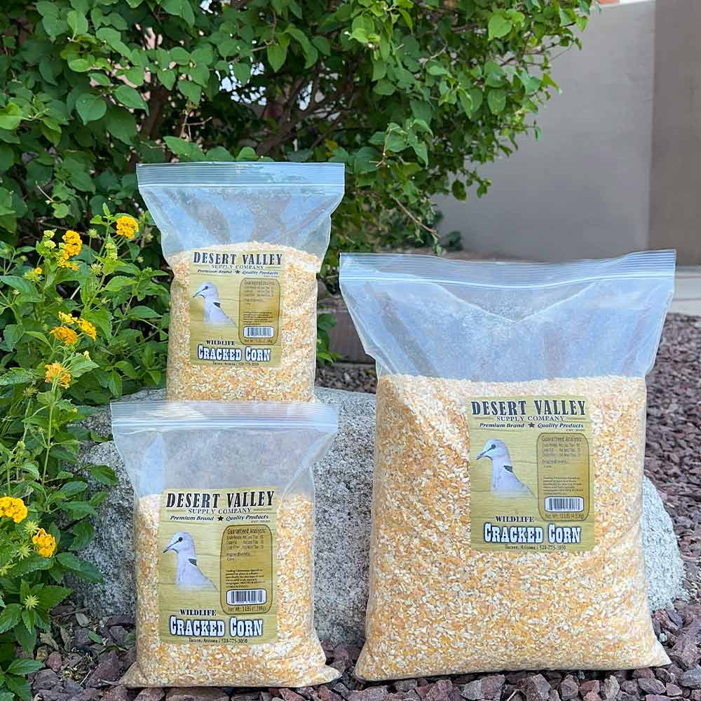 Desert Valley Premium Cracked Corn - Wild Bird - Wildlife Food, Squirrels, Dove, Quail & More (3-Pounds)