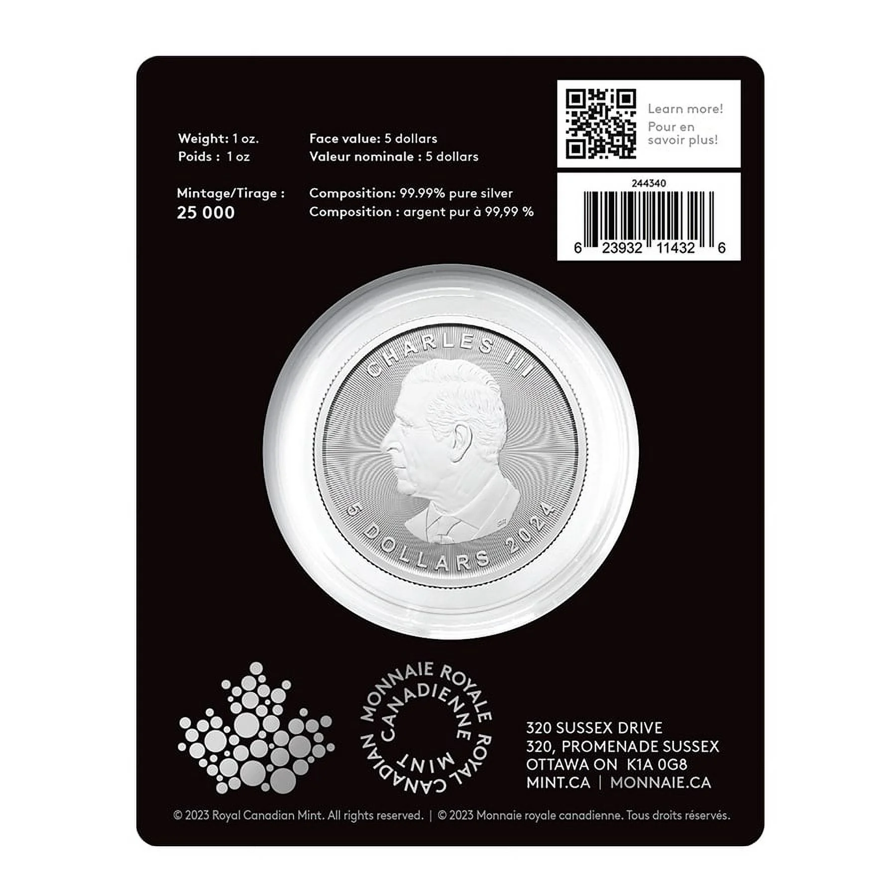 2024 Canada 1 oz Treasured Silver Maple Leaf Polar Bear Privy Coin First Strikes